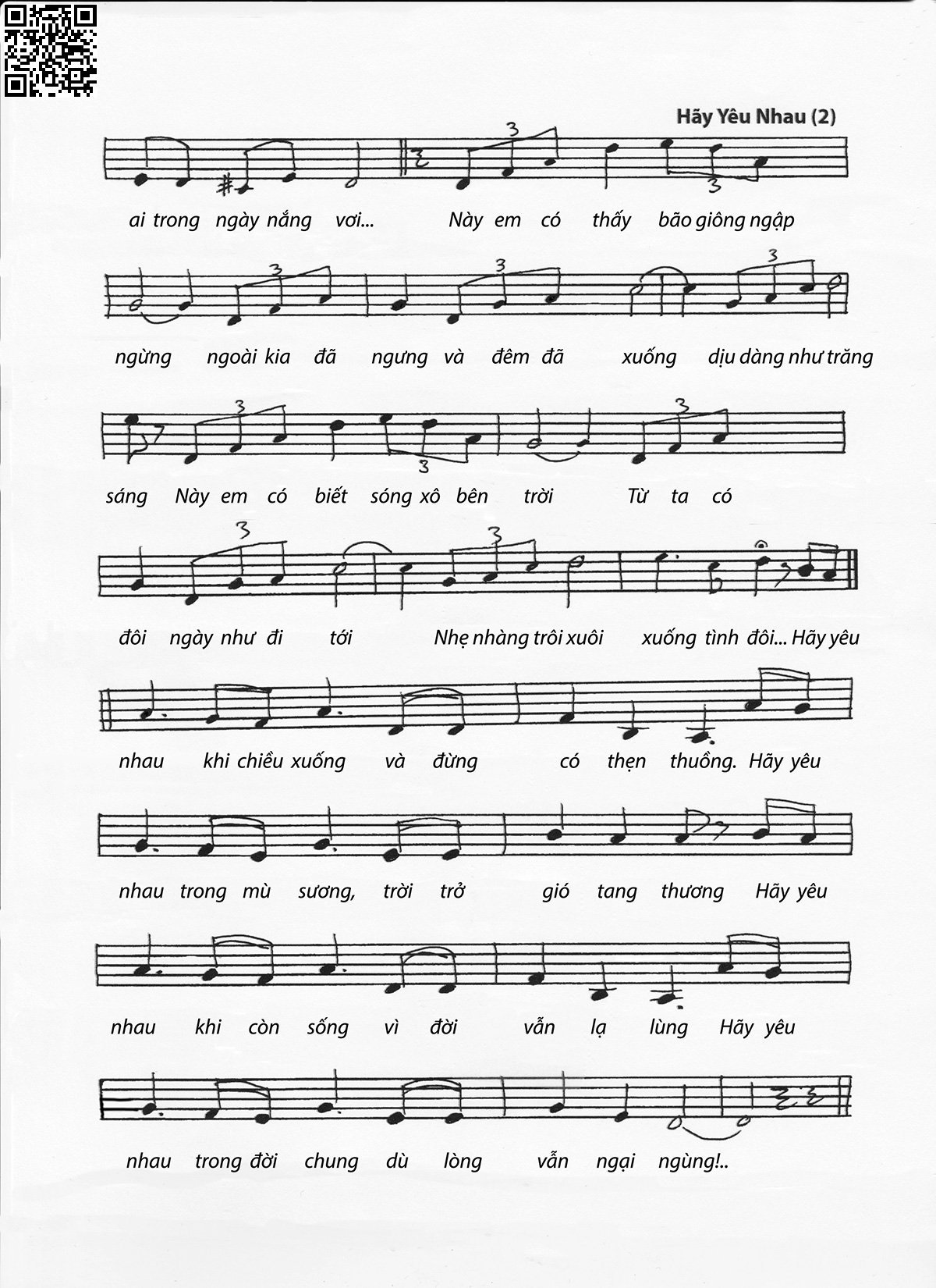 Hãy yêu nhau như tình nhân vì trời đất thật gần, Trang 2