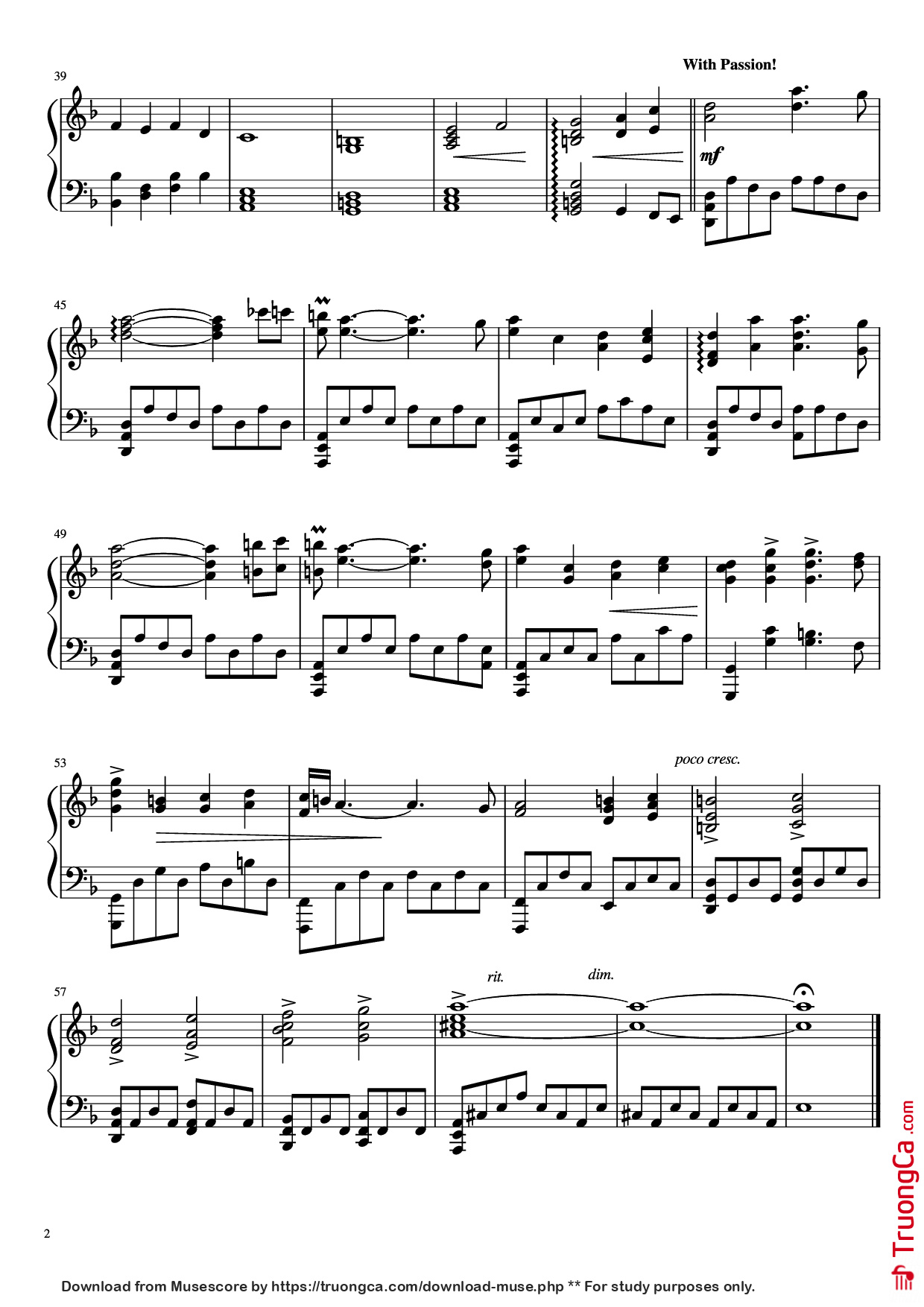 Page 2 of Sheet music PDF Piano I Was Lost Without You Piano - Sam Hulick