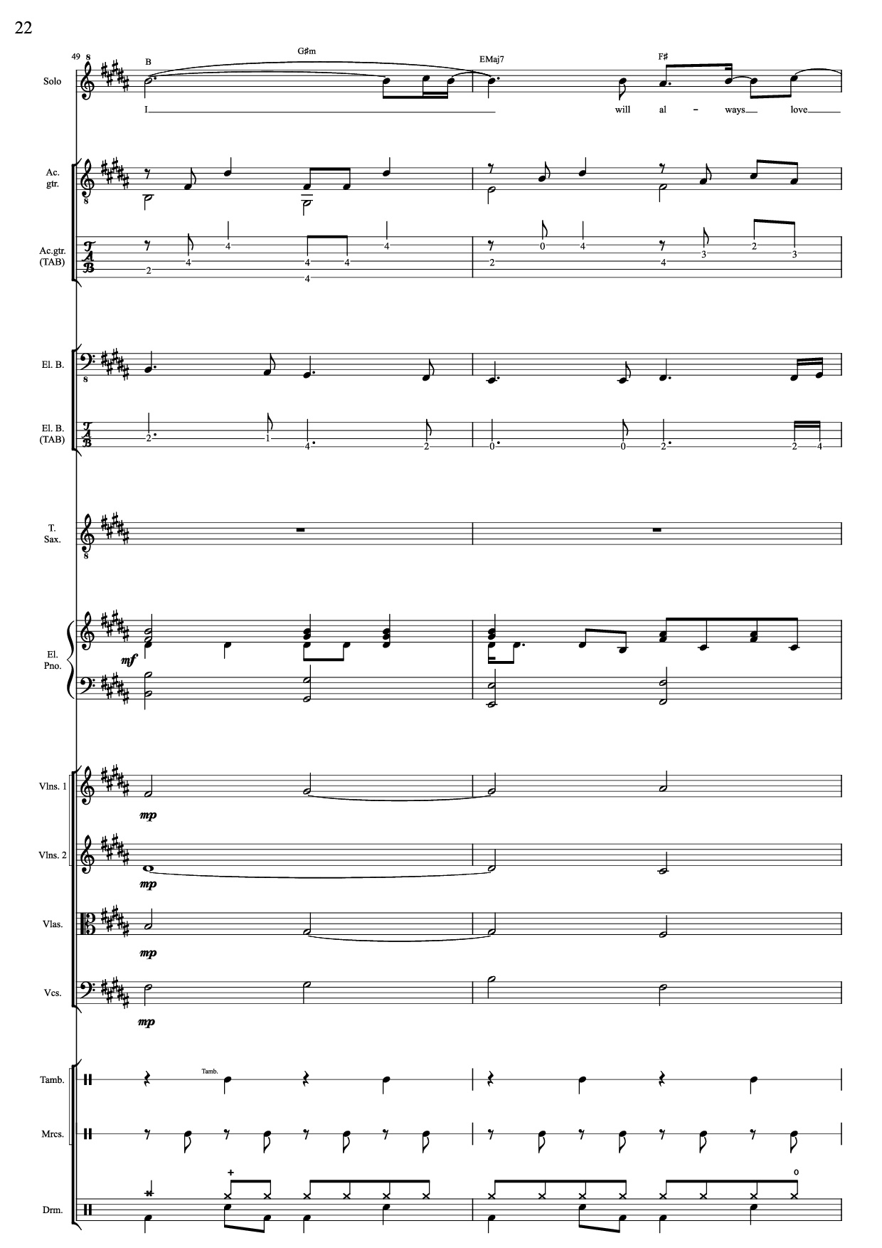 Page 22 of Sheet music PDF I Will Always Love You (Choral orchestral) - D. Parton