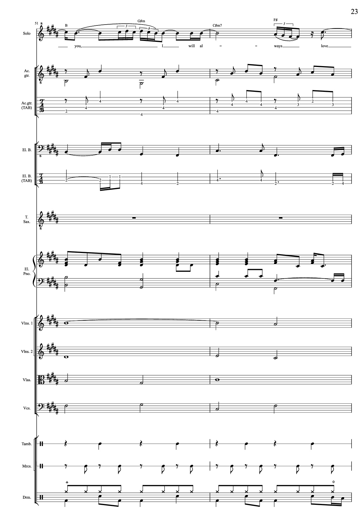 Page 23 of Sheet music PDF I Will Always Love You (Choral orchestral) - D. Parton