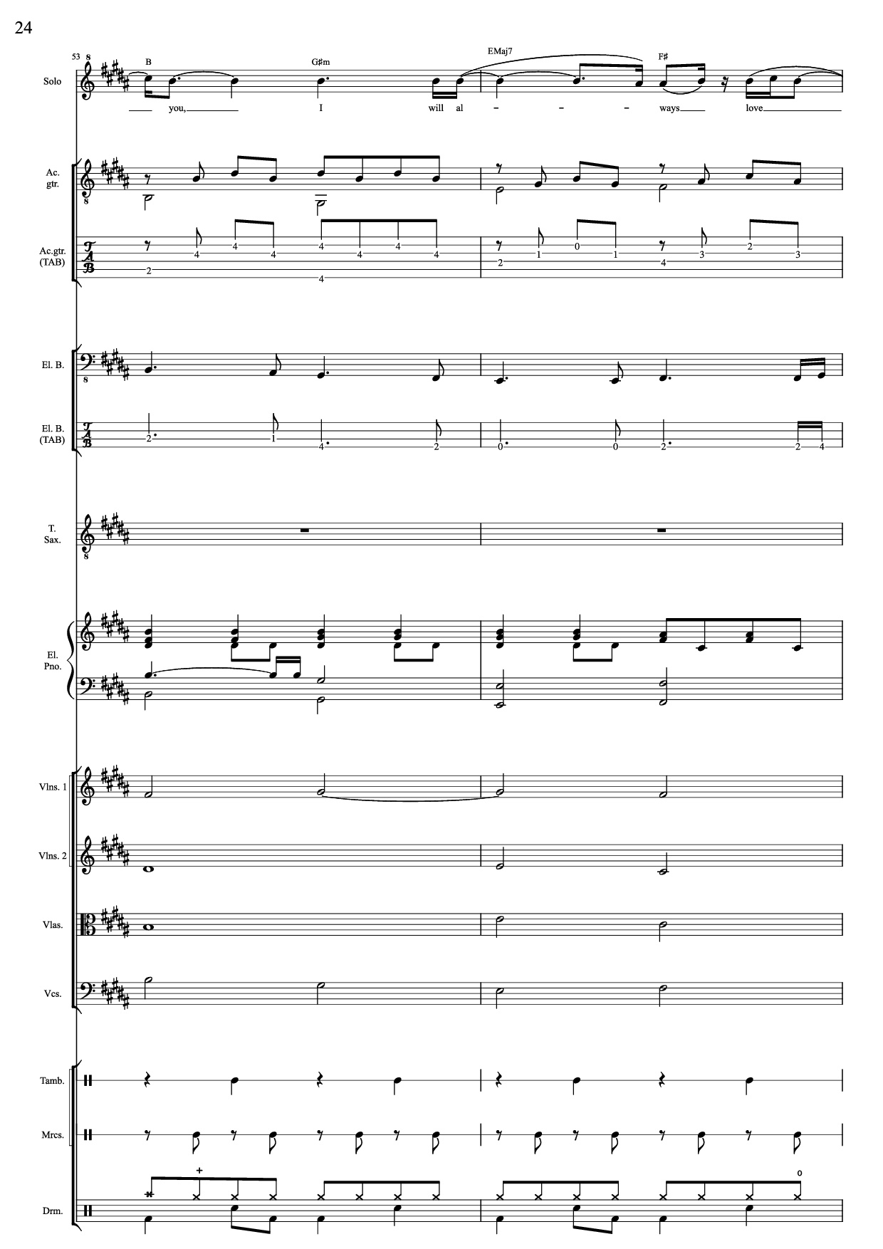 Page 24 of Sheet music PDF I Will Always Love You (Choral orchestral) - D. Parton