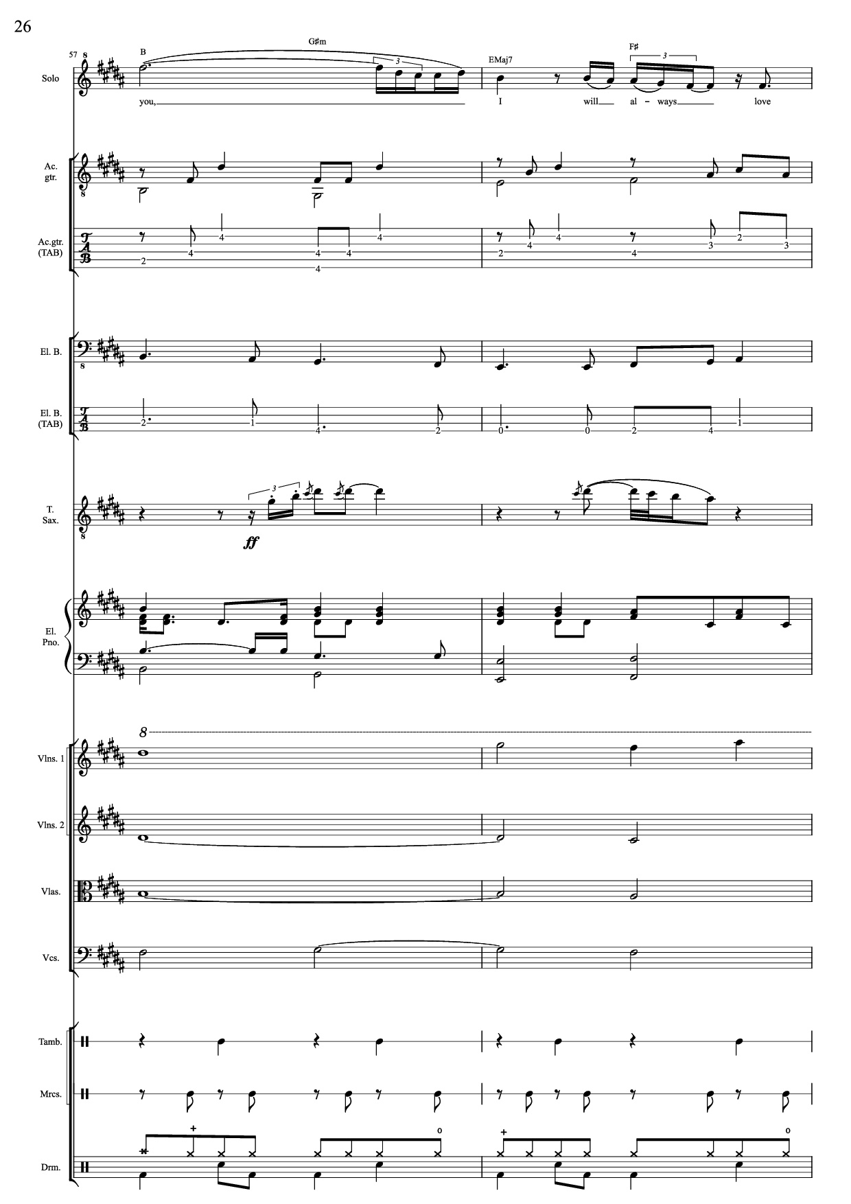 Page 26 of Sheet music PDF I Will Always Love You (Choral orchestral) - D. Parton