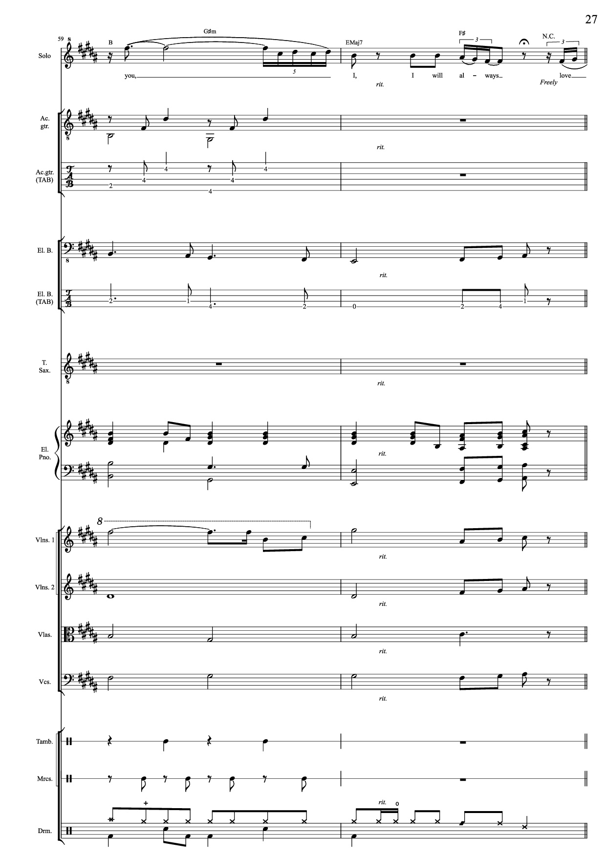 Page 27 of Sheet music PDF I Will Always Love You (Choral orchestral) - D. Parton