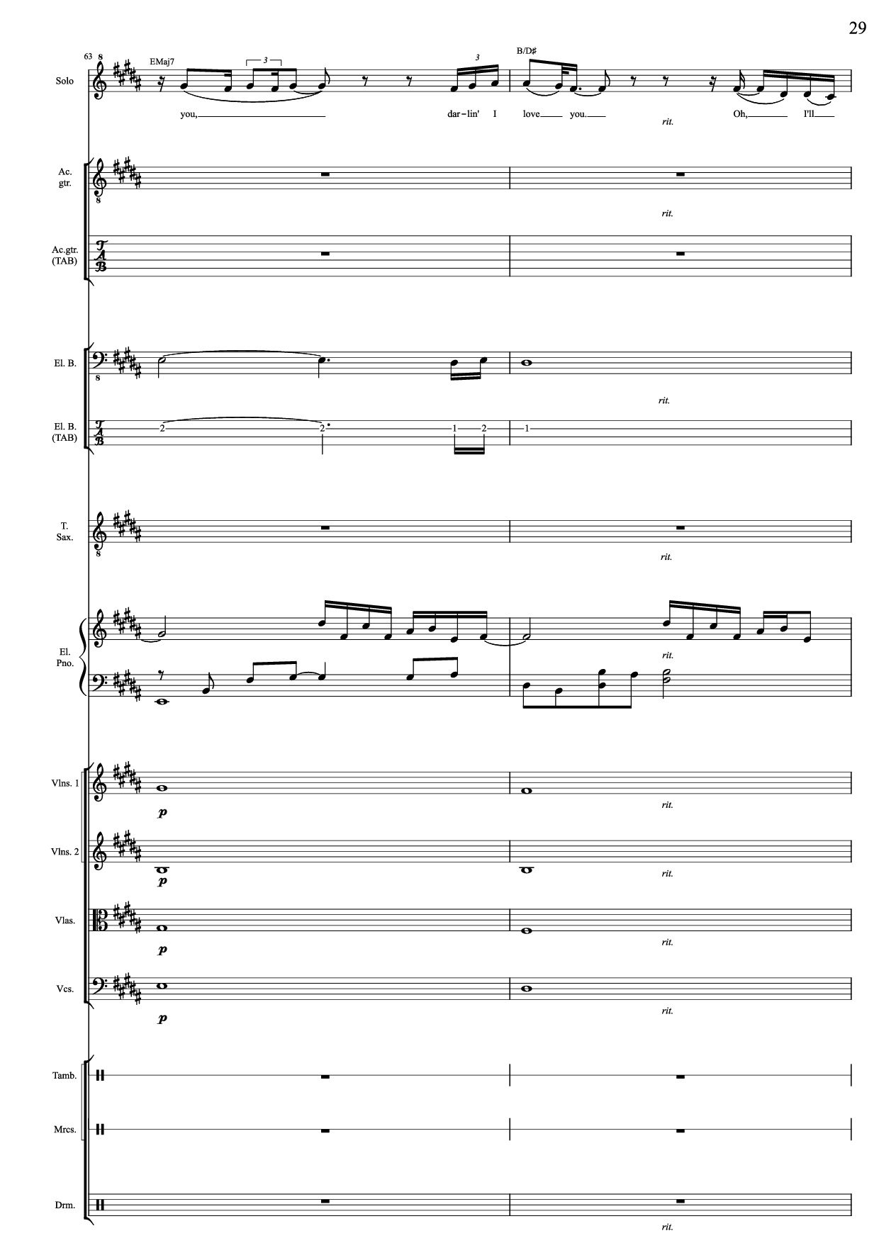 Page 29 of Sheet music PDF I Will Always Love You (Choral orchestral) - D. Parton
