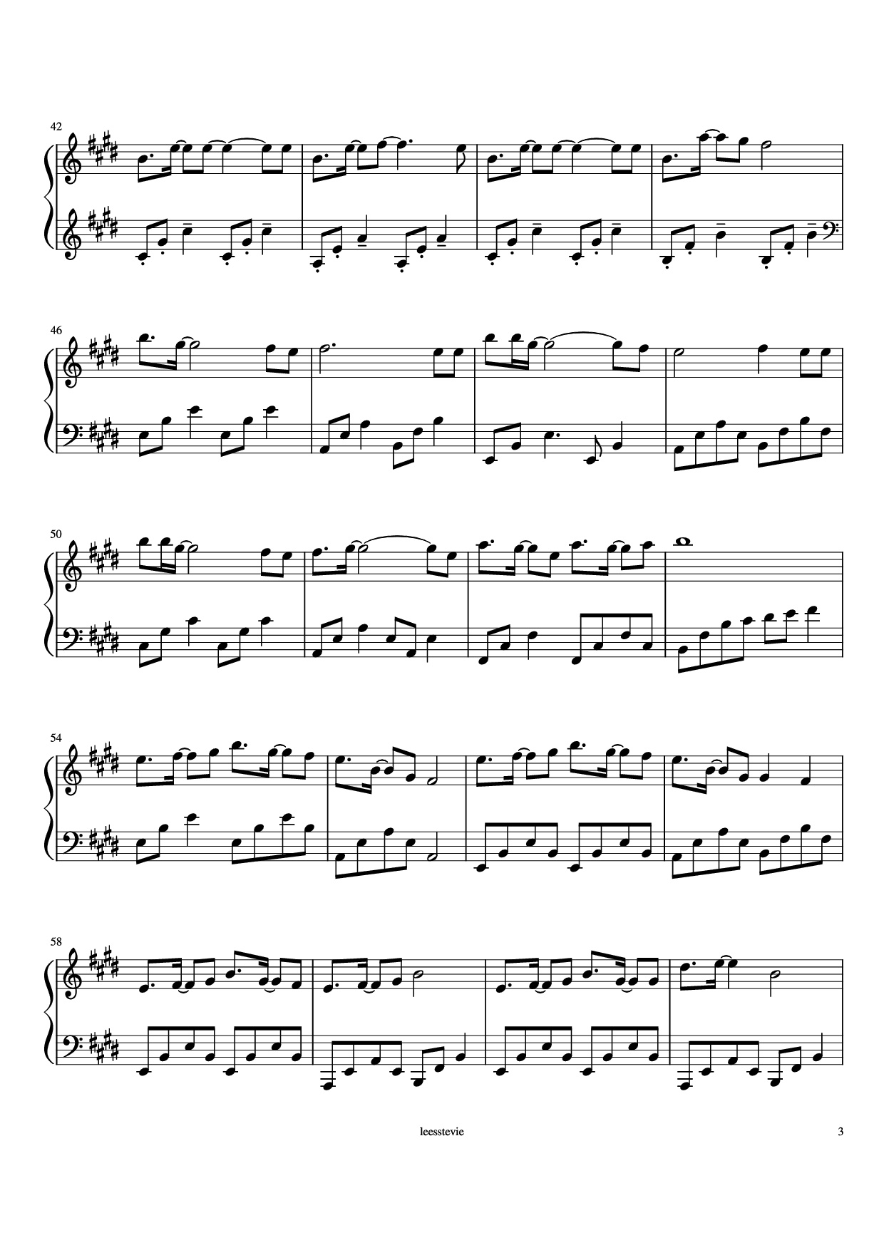 Page 3 of Sheet music PDF Piano Laskar Pelangi Piano - Arr. by leesstevie