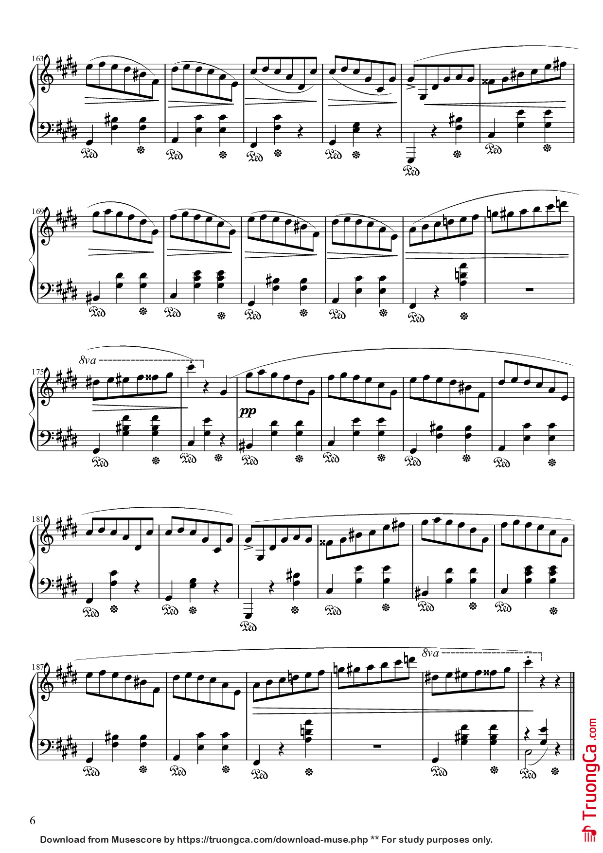 Page 6 of Sheet music PDF Piano Waltz in C♯ Minor Piano - Frédéric François Chopin