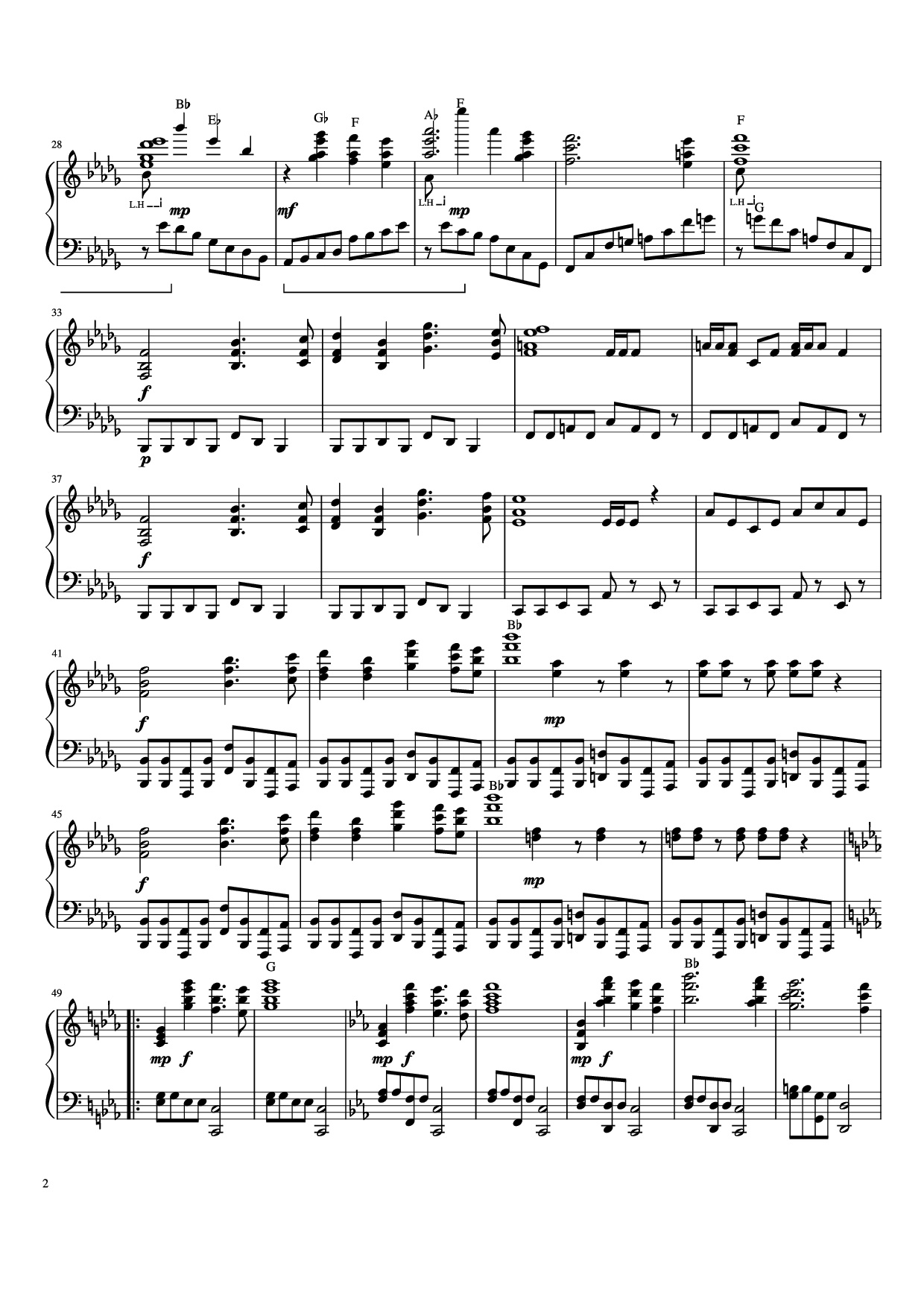 Page 2 of Sheet music PDF Piano 云宫迅音 Piano - 许镜清