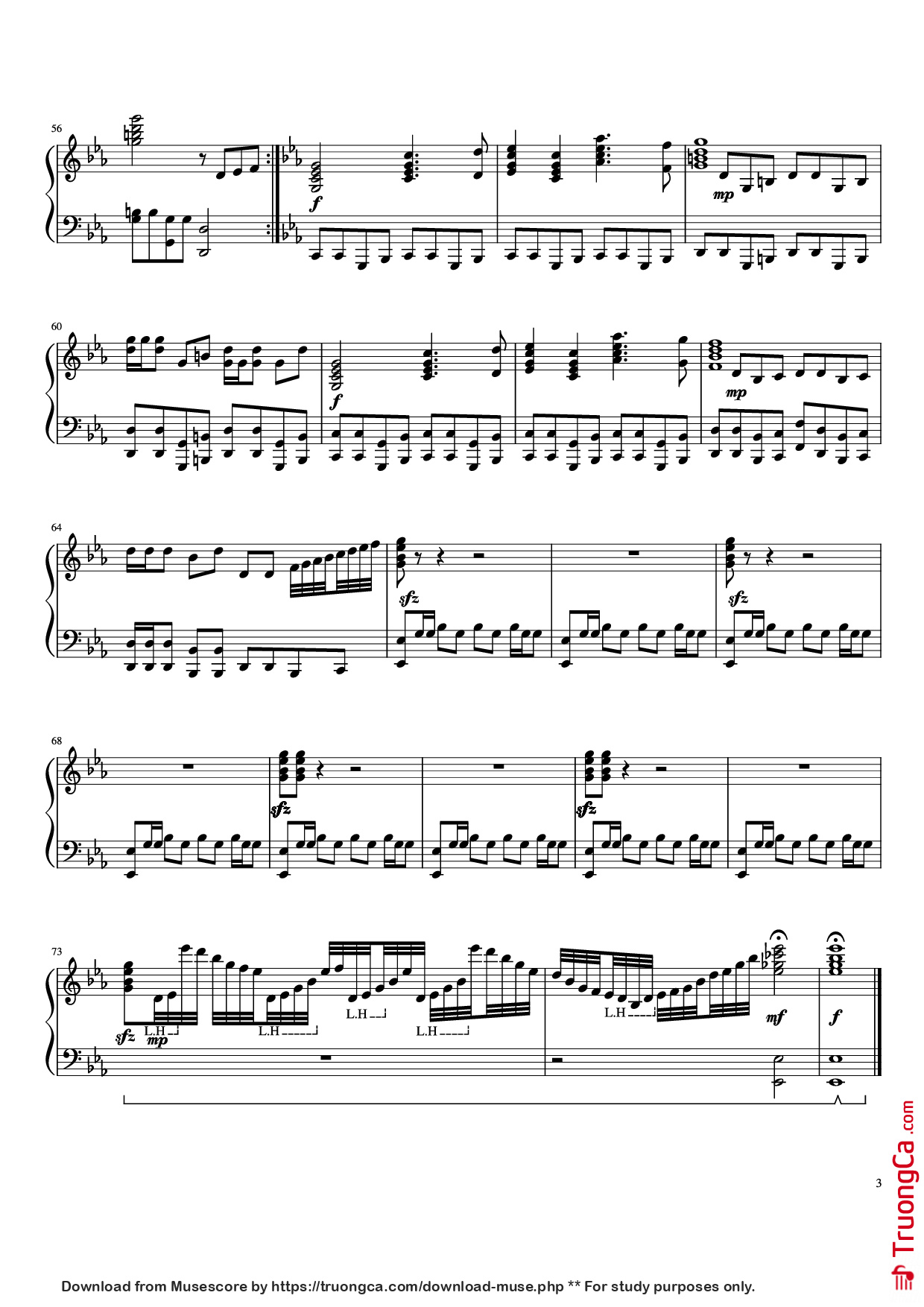Page 3 of Sheet music PDF Piano 云宫迅音 Piano - 许镜清