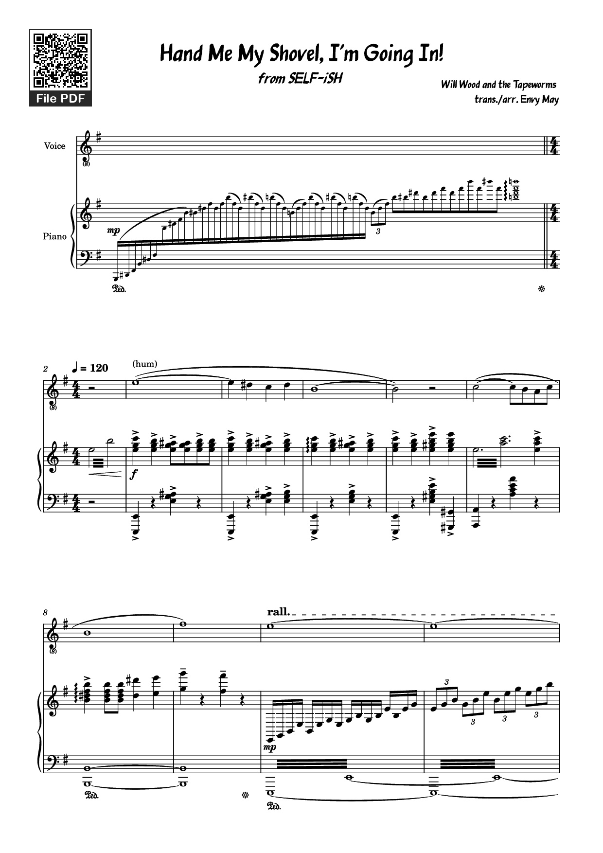 Sheet PDF of Hand Me My Shovel, I'm Going In! Piano