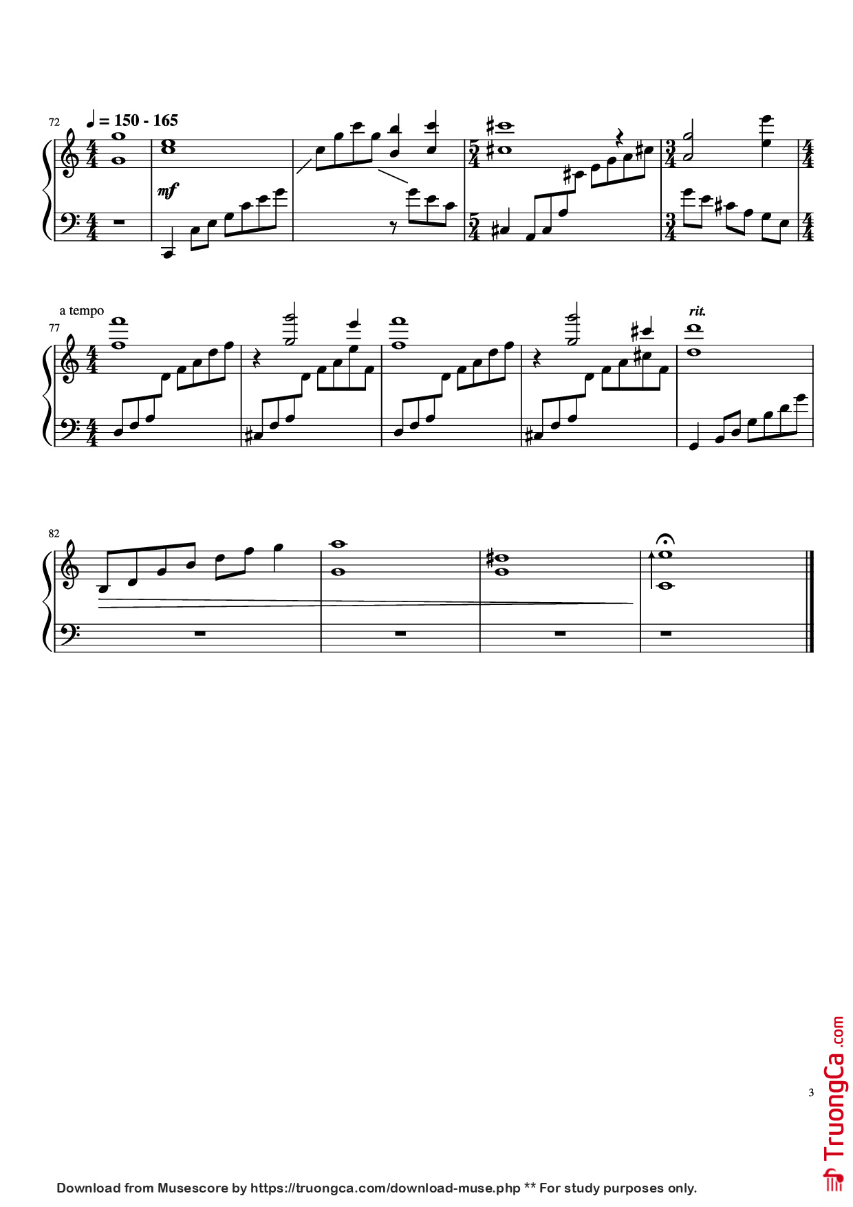 Page 3 of Sheet music PDF Piano DUET (Solo Piano) - Pedro Silva