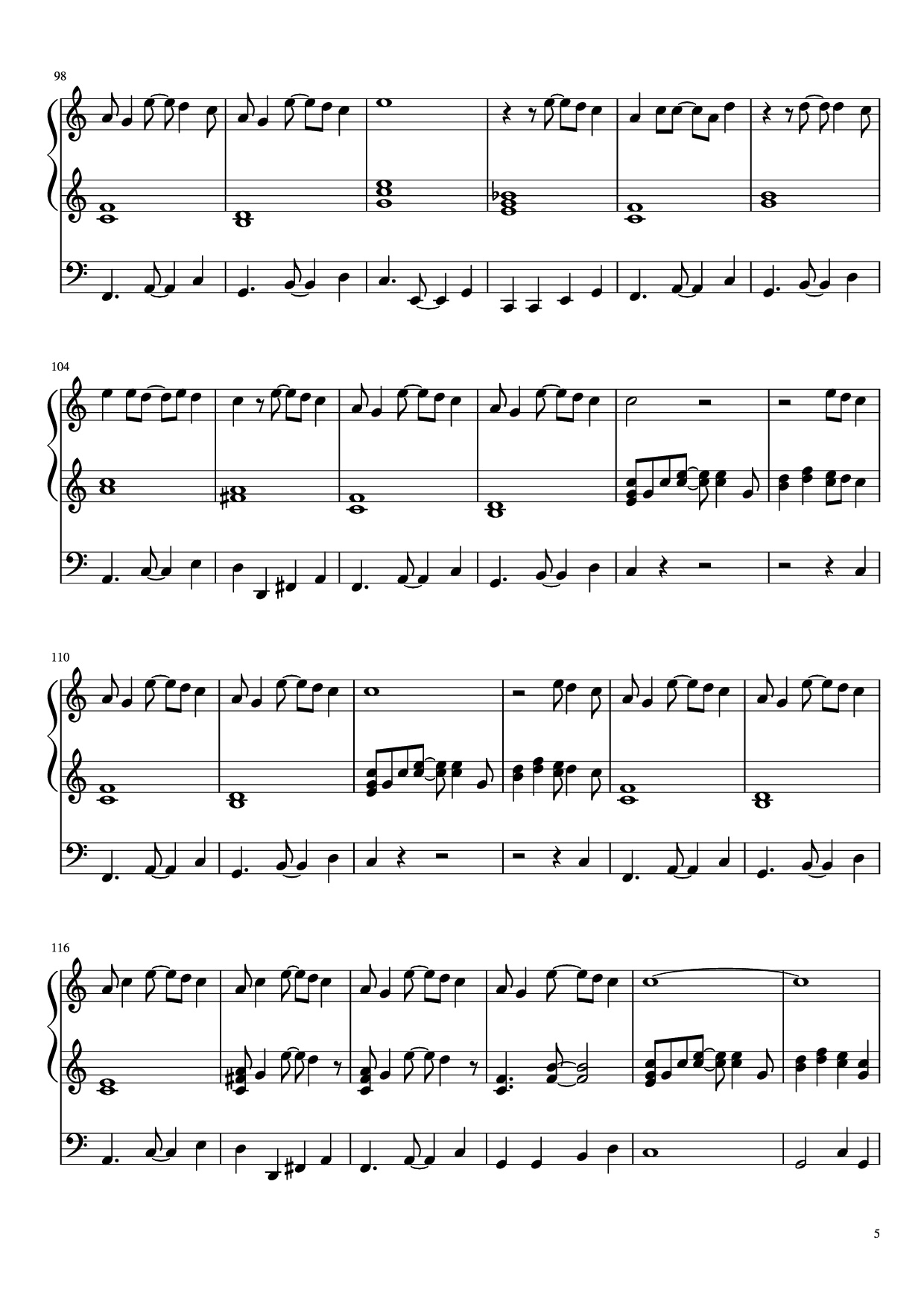 Page 5 of Sheet music PDF Piano Under the Sea Piano - Music by Alan Menken Lyrics by Howard Ashman