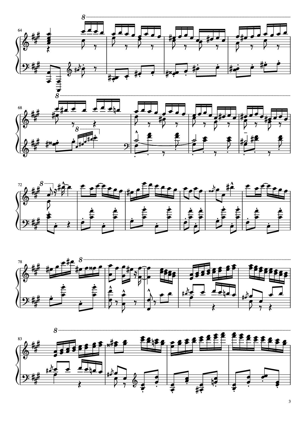 Page 3 of Sheet music PDF Piano Turkish March by Yuja Piano - Kyoko Akatsuka