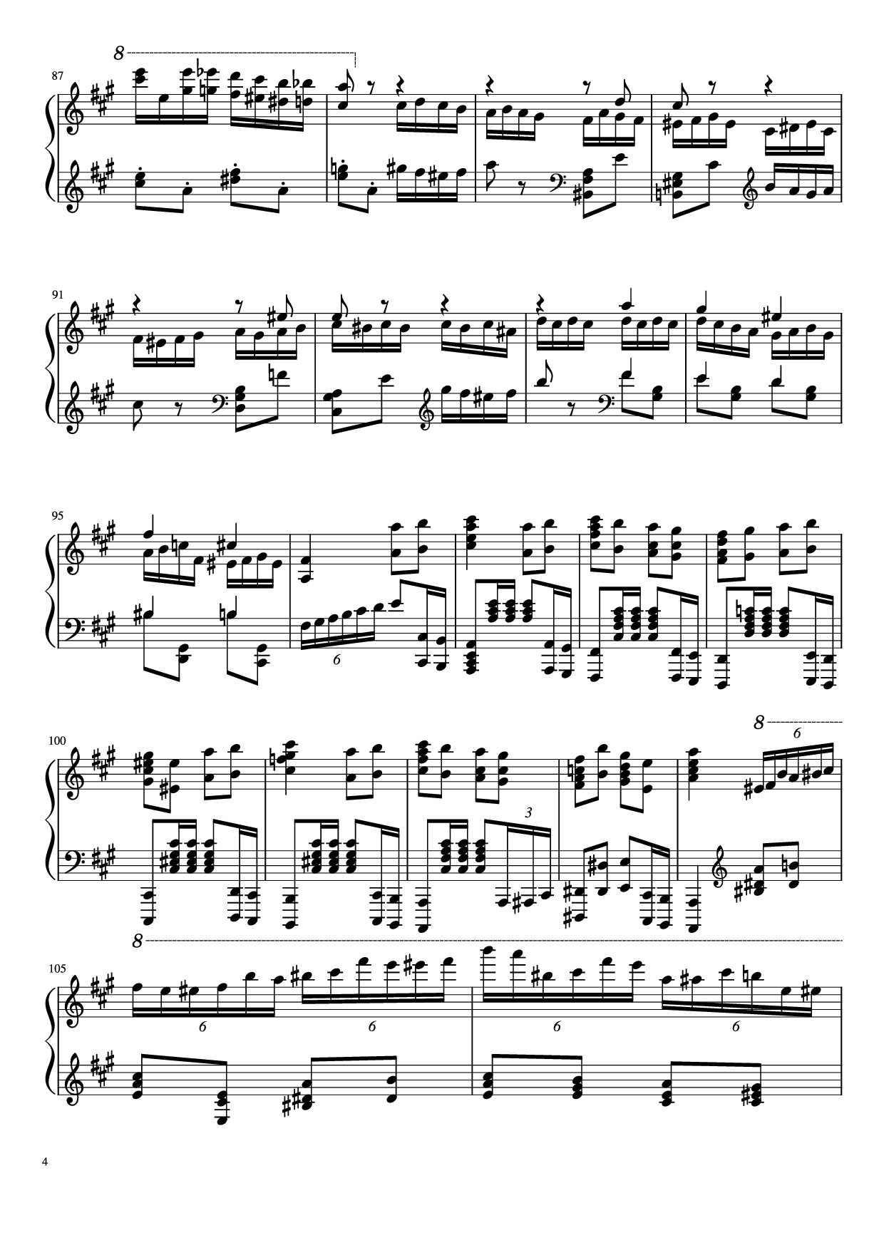 Page 4 of Sheet music PDF Piano Turkish March by Yuja Piano - Kyoko Akatsuka