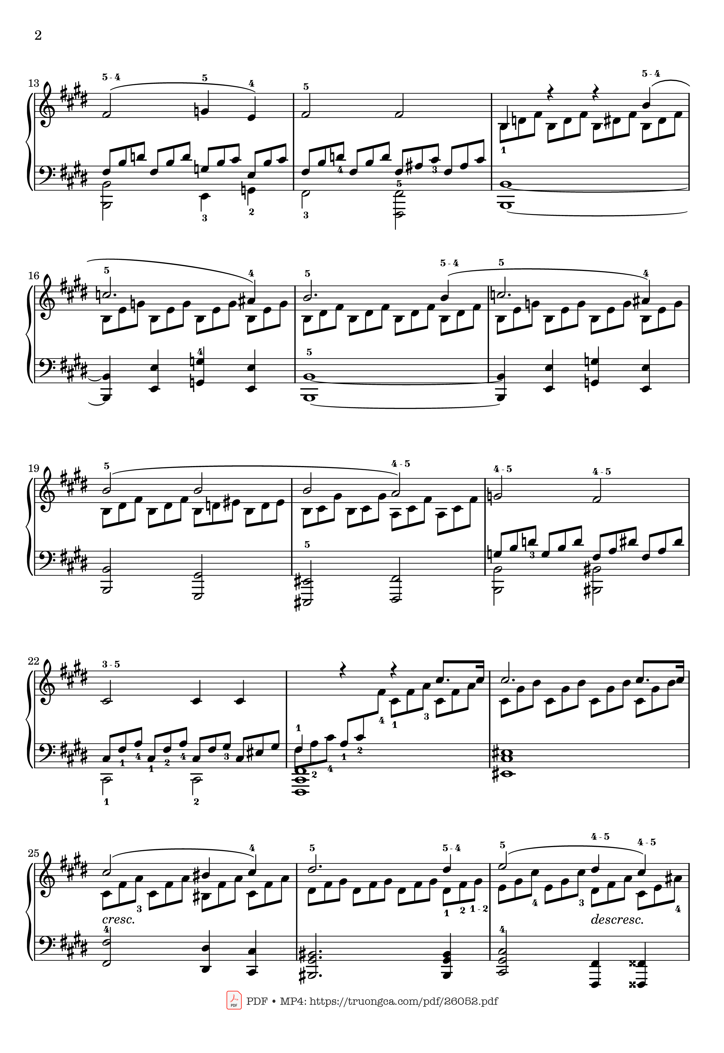 Page 2 of Sheet music PDF Sonata No. 14, Moonlight 1st Movement (With Fingering) - Ludwig van Beethoven