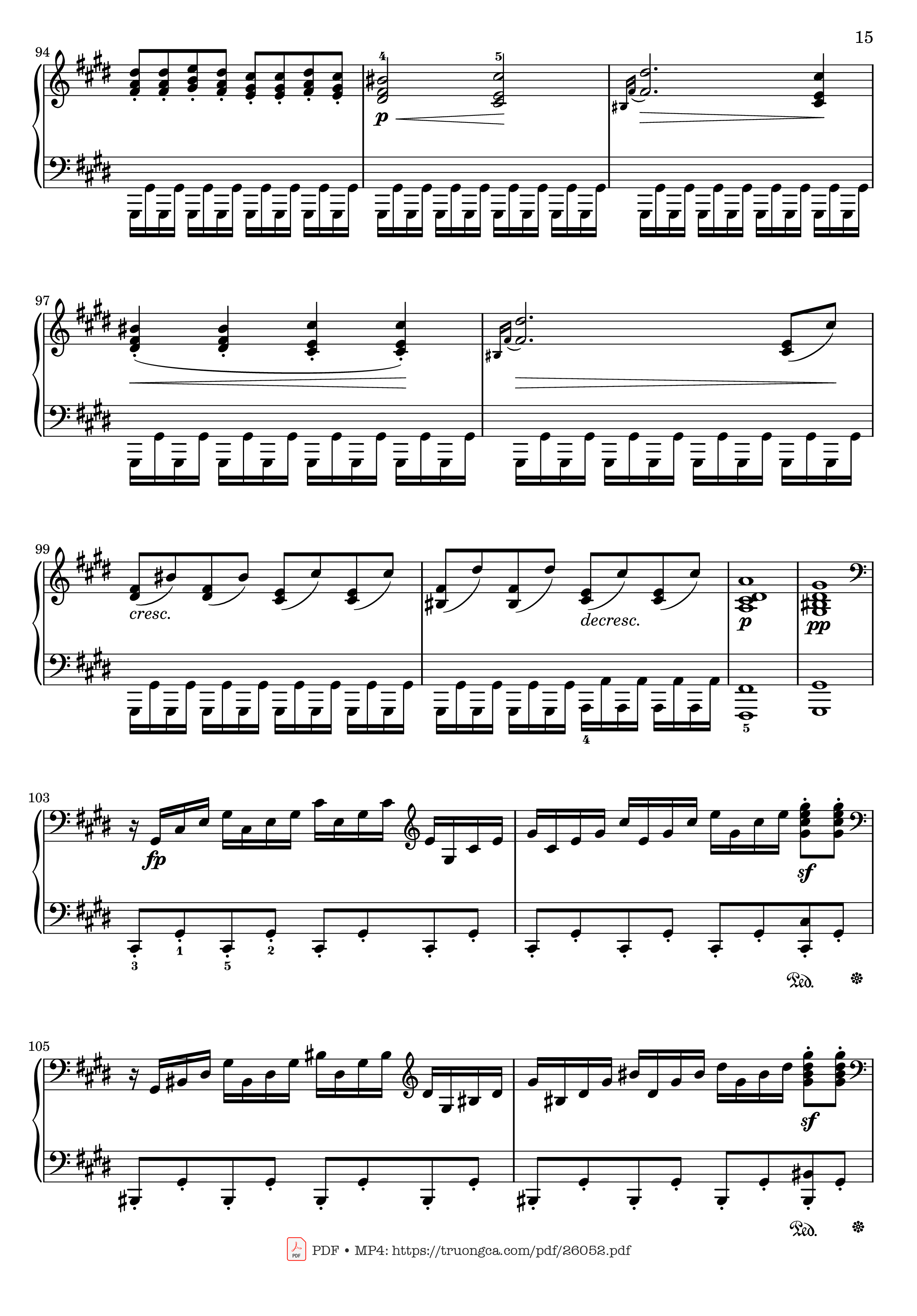 Page 15 of Sheet music PDF Sonata No. 14, Moonlight 1st Movement (With Fingering) - Ludwig van Beethoven