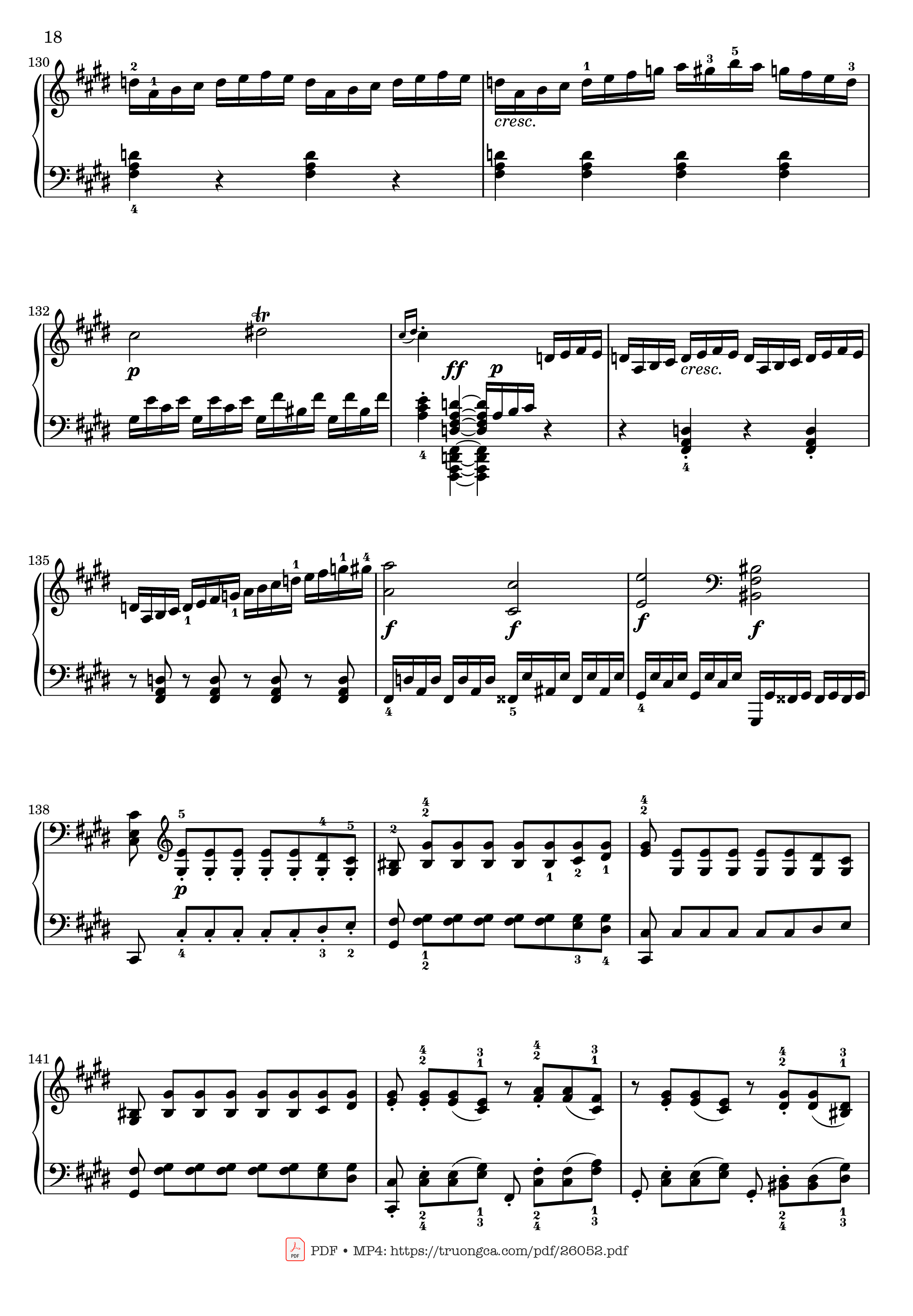 Page 18 of Sheet music PDF Sonata No. 14, Moonlight 1st Movement (With Fingering) - Ludwig van Beethoven