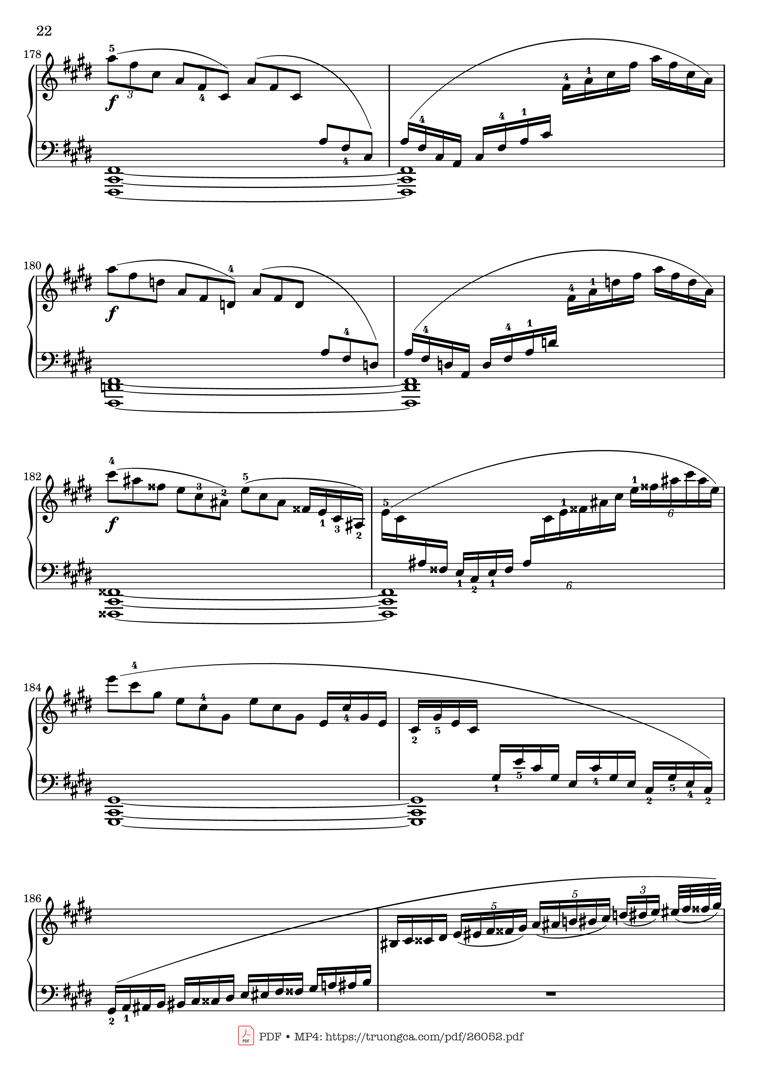 Page 22 of Sheet music PDF Sonata No. 14, Moonlight 1st Movement (With Fingering) - Ludwig van Beethoven