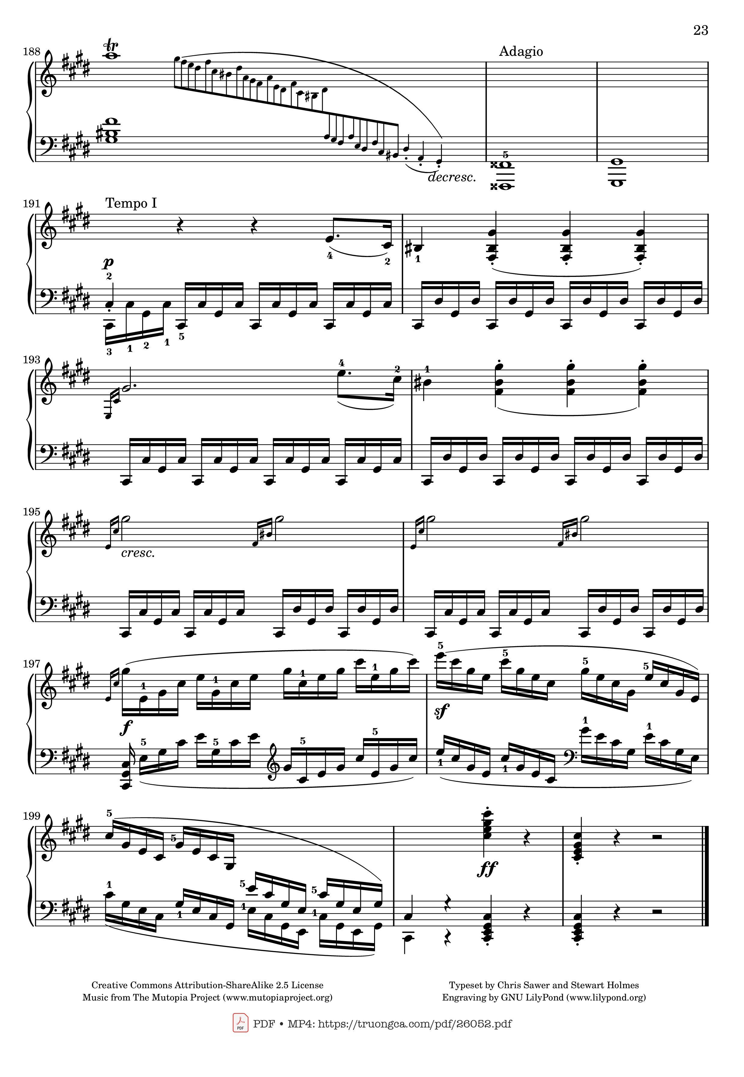 Page 23 of Sheet music PDF Sonata No. 14, Moonlight 1st Movement (With Fingering) - Ludwig van Beethoven