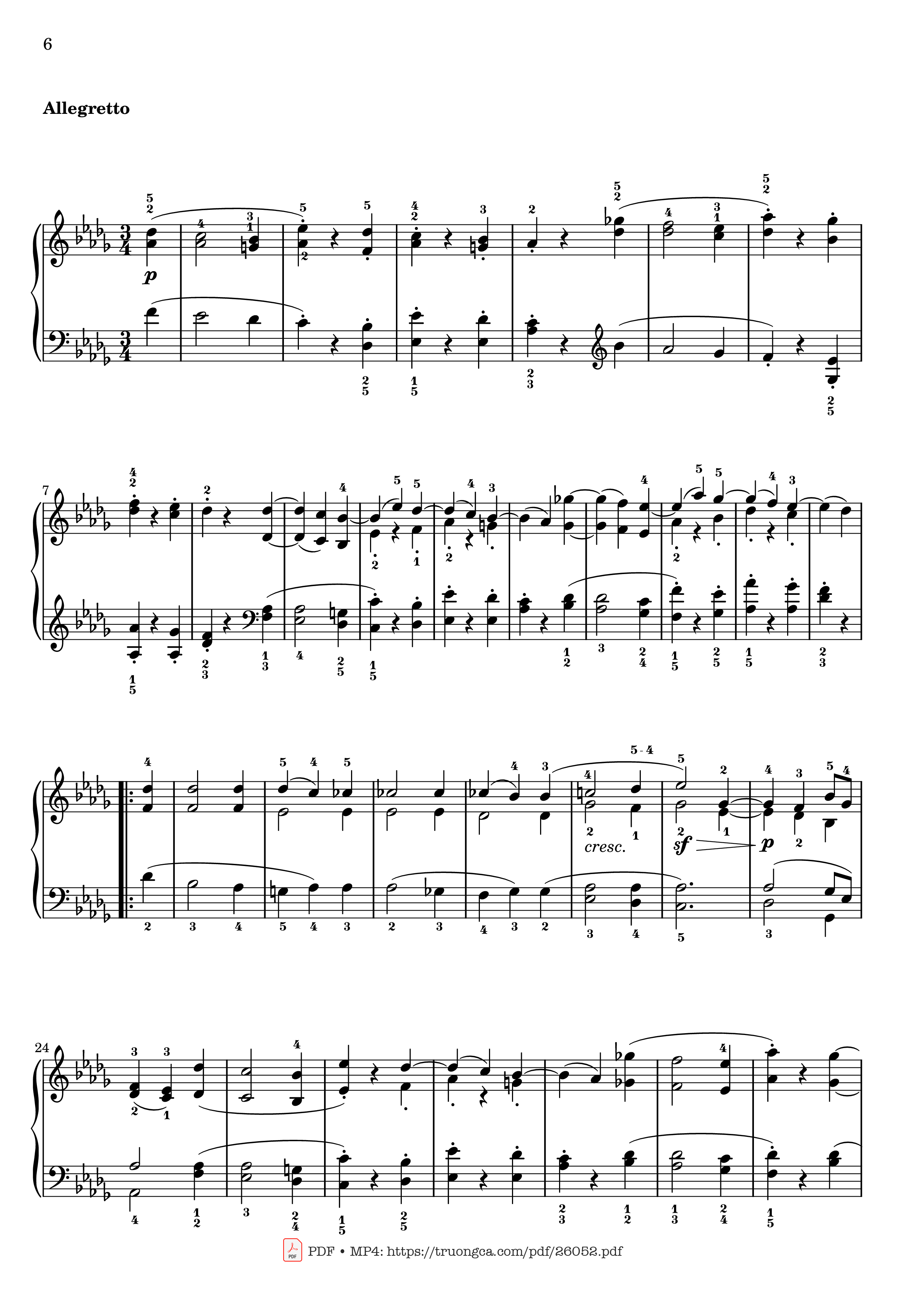 Page 6 of Sheet music PDF Sonata No. 14, Moonlight 1st Movement (With Fingering) - Ludwig van Beethoven