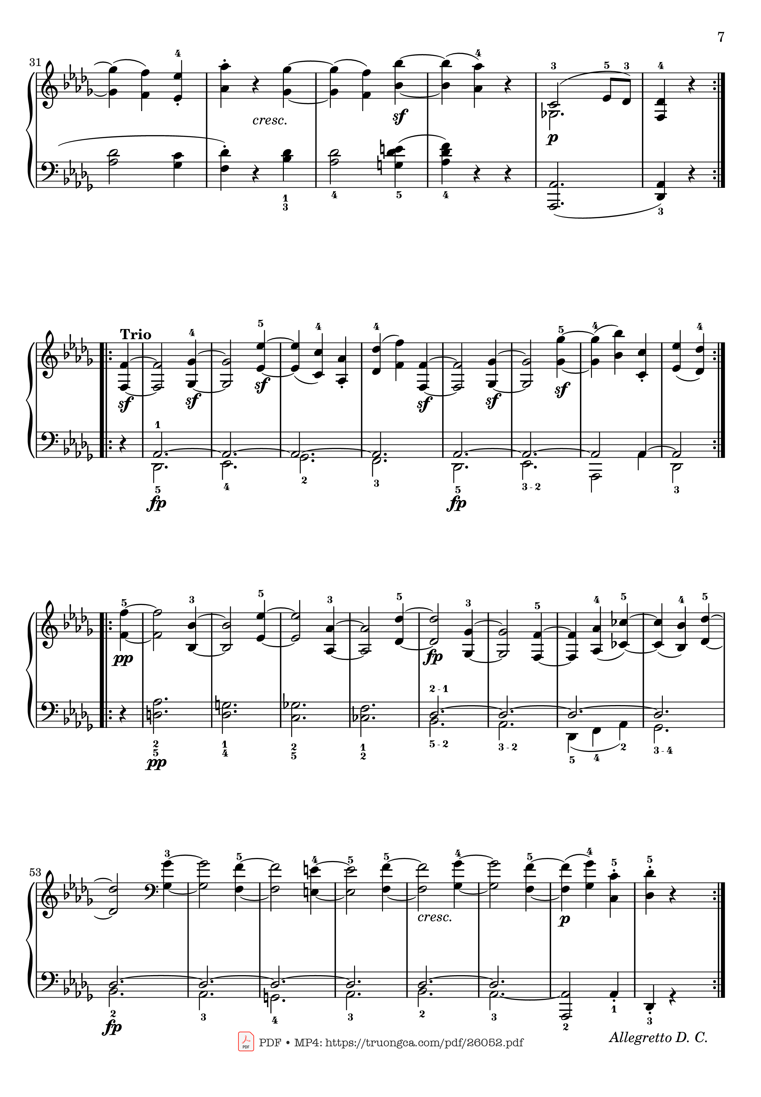 Page 7 of Sheet music PDF Sonata No. 14, Moonlight 1st Movement (With Fingering) - Ludwig van Beethoven