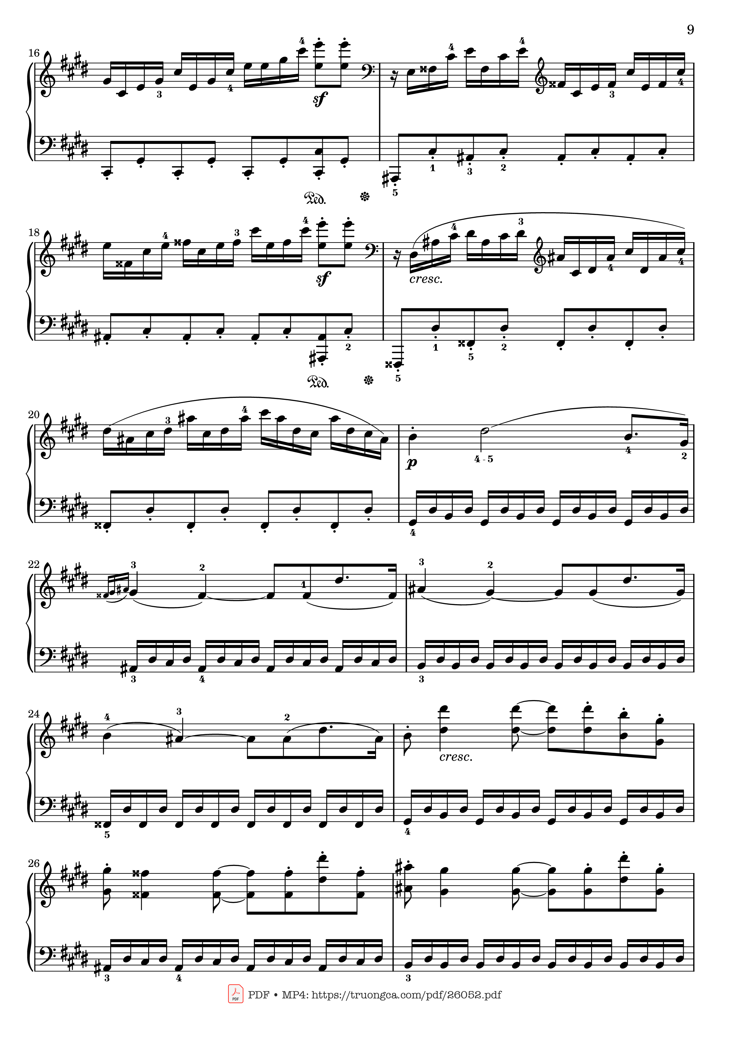 Page 9 of Sheet music PDF Sonata No. 14, Moonlight 1st Movement (With Fingering) - Ludwig van Beethoven