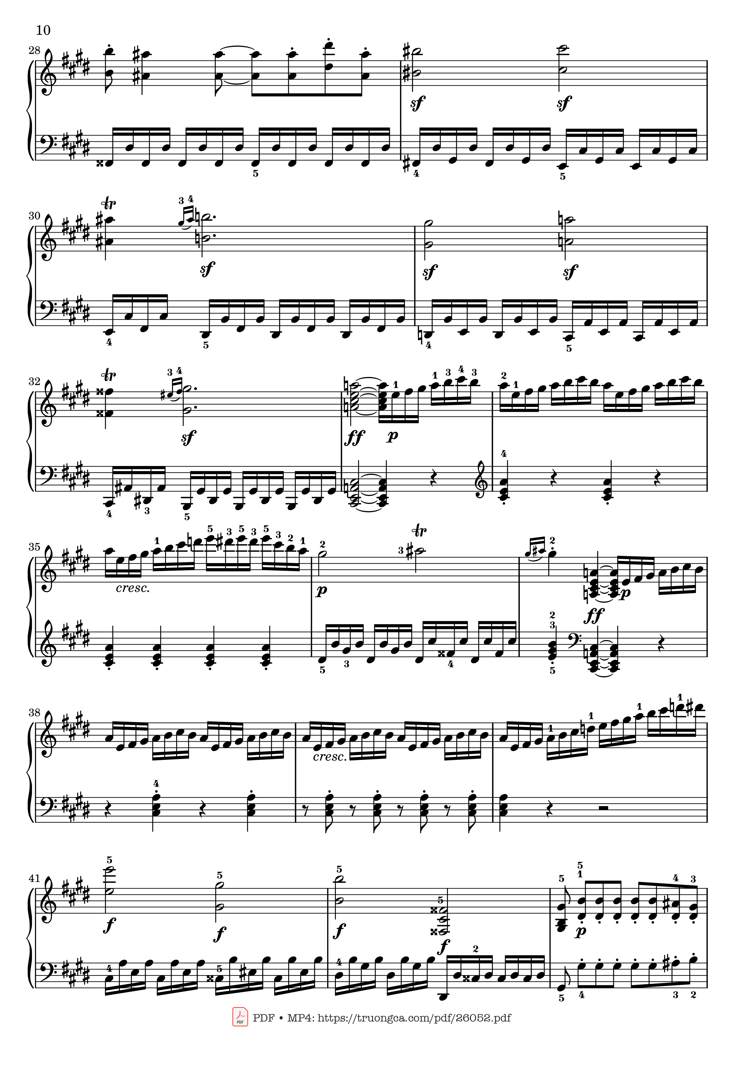 Page 10 of Sheet music PDF Sonata No. 14, Moonlight 1st Movement (With Fingering) - Ludwig van Beethoven
