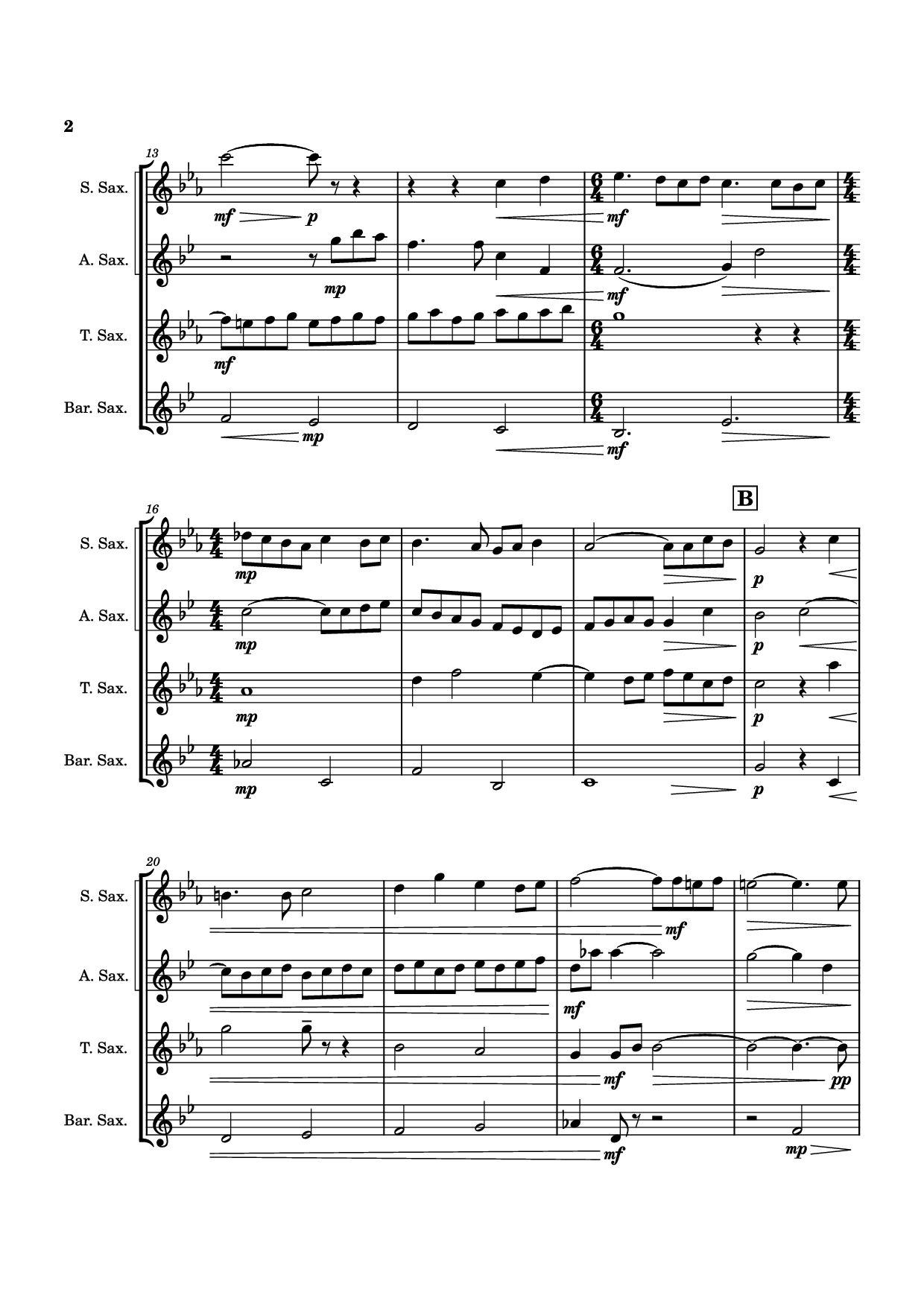 Page 2 of Sheet music PDF Adagio, Op. 11 - Samuel Barber