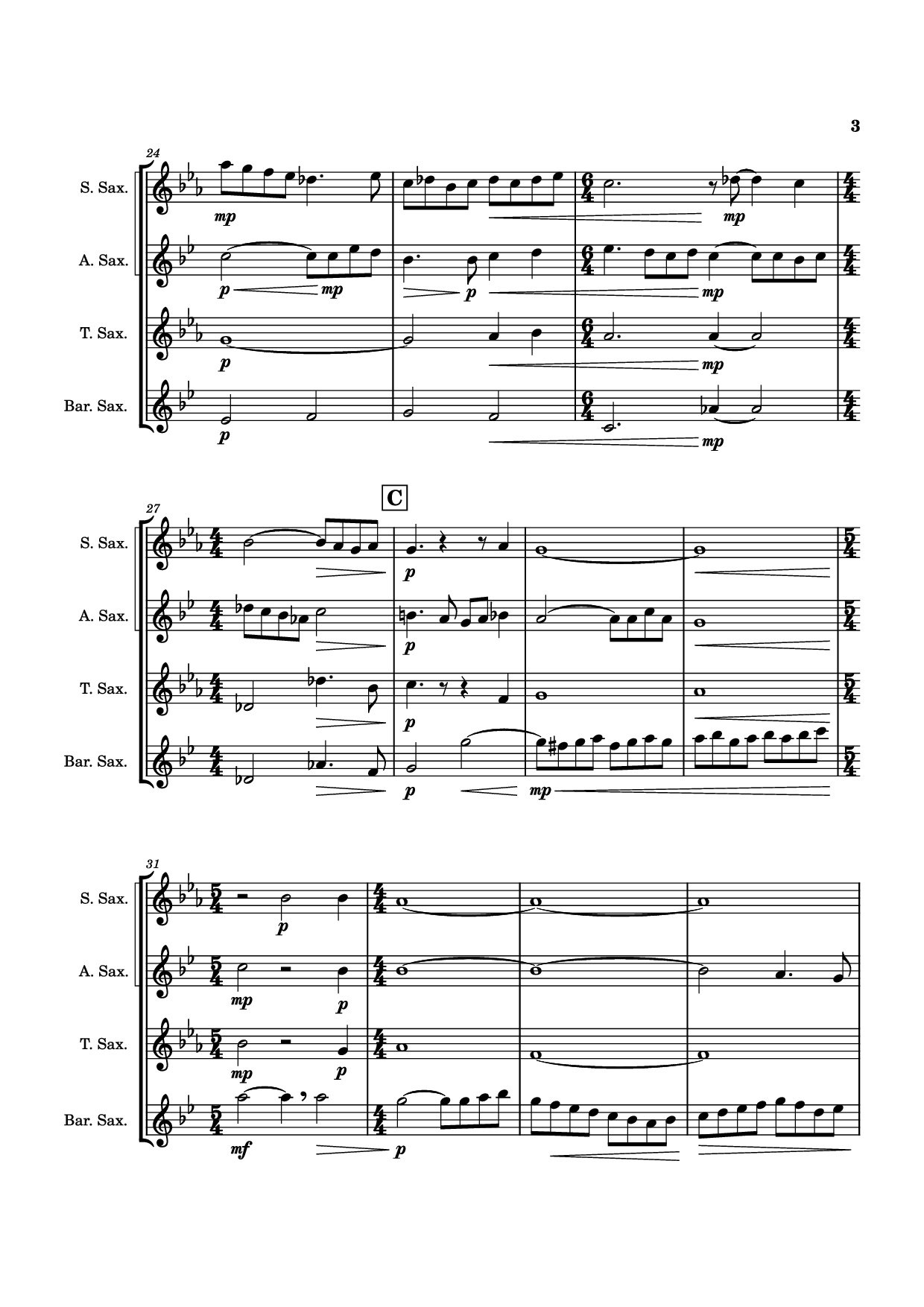 Page 3 of Sheet music PDF Adagio, Op. 11 - Samuel Barber