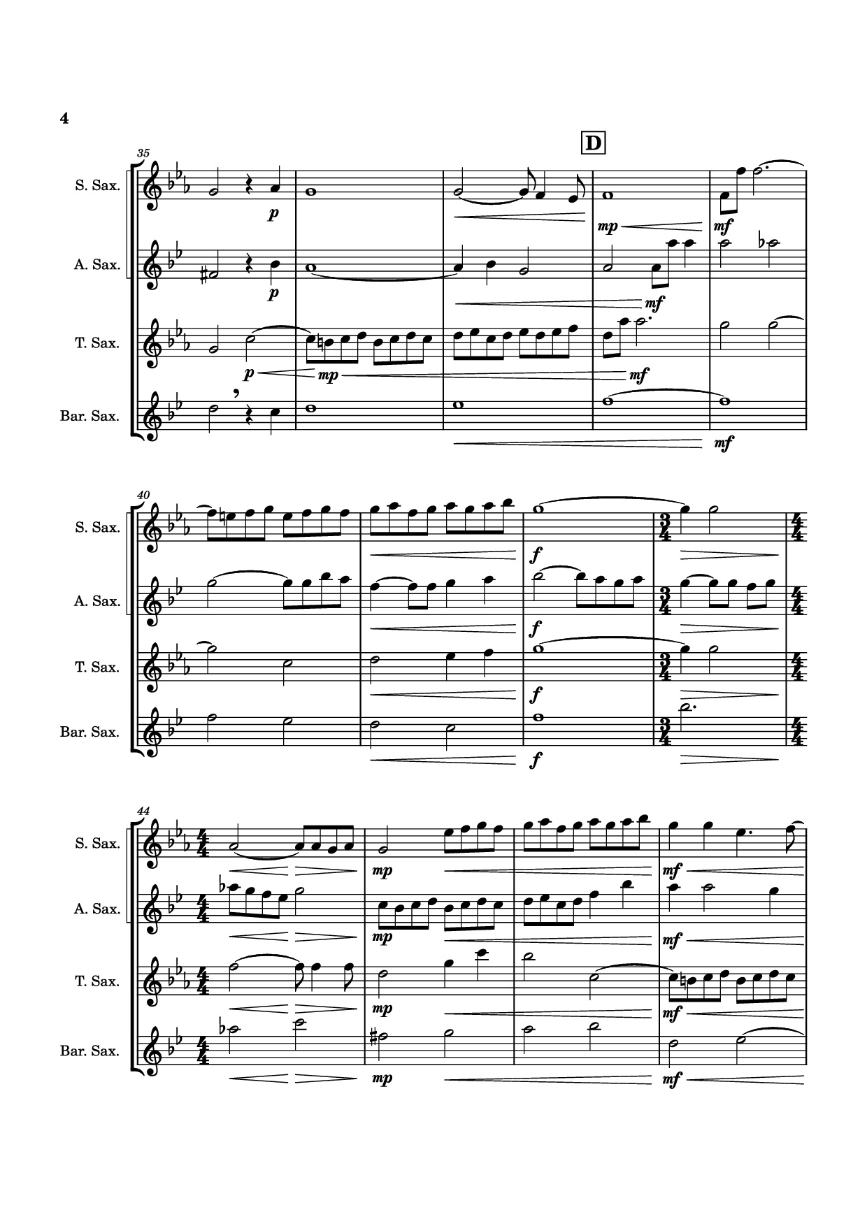Page 4 of Sheet music PDF Adagio, Op. 11 - Samuel Barber
