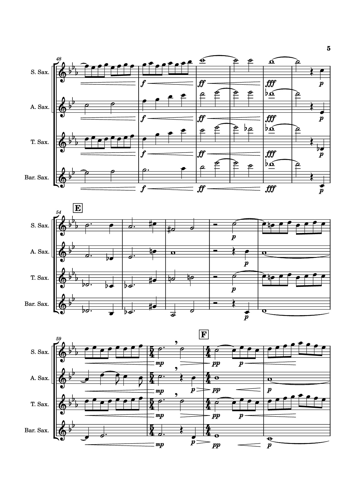Page 5 of Sheet music PDF Adagio, Op. 11 - Samuel Barber