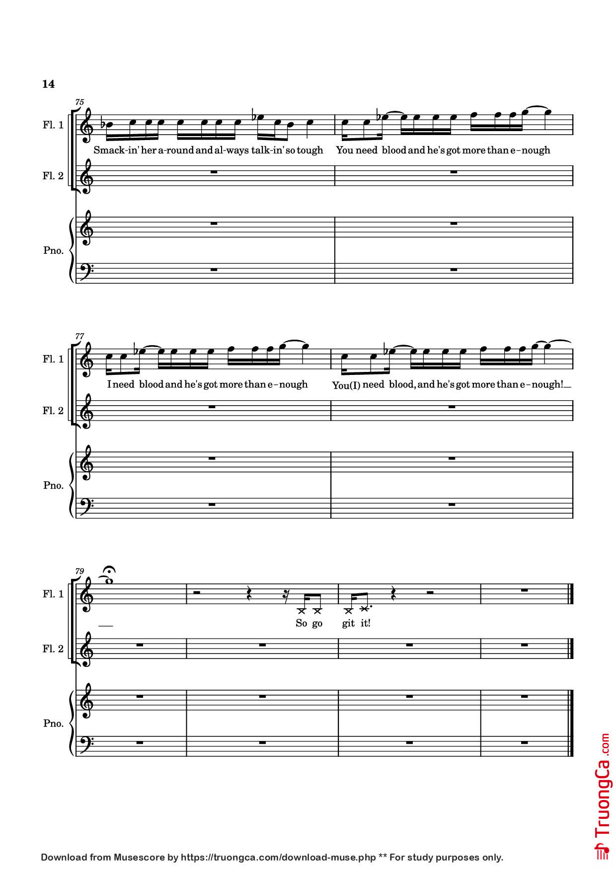 Page 14 of Sheet music PDF Piano SUDDEN CHANGES Piano - Music by Alan Menken