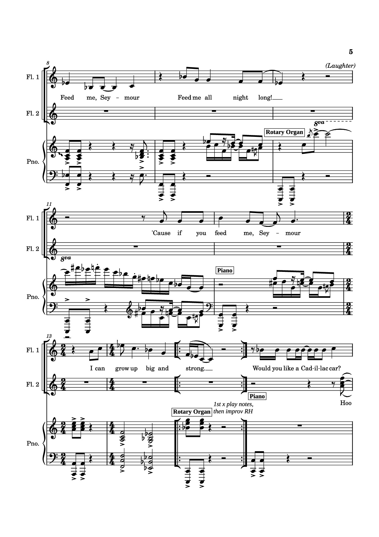 Page 5 of Sheet music PDF Piano SUDDEN CHANGES Piano - Music by Alan Menken