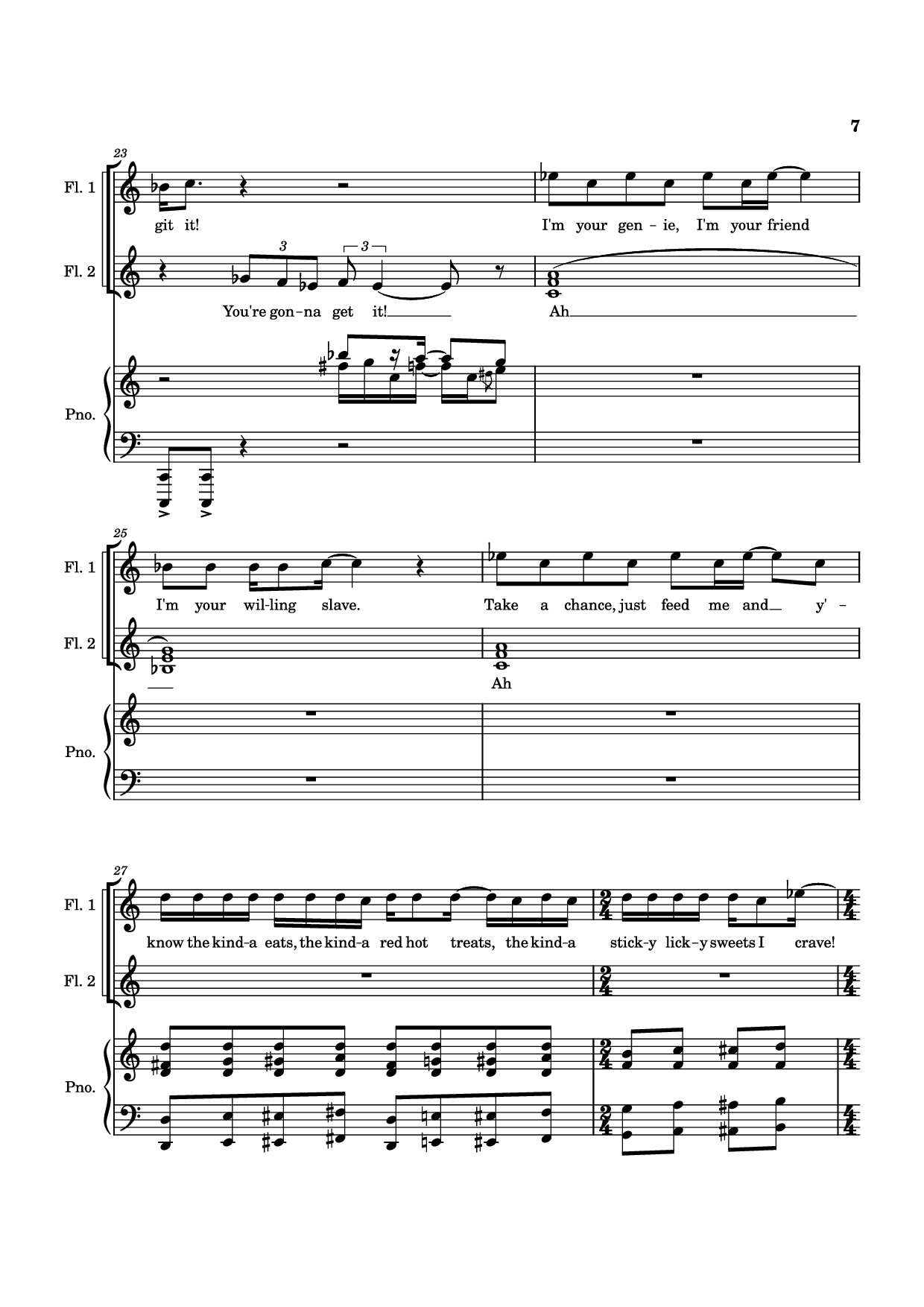 Page 7 of Sheet music PDF Piano SUDDEN CHANGES Piano - Music by Alan Menken