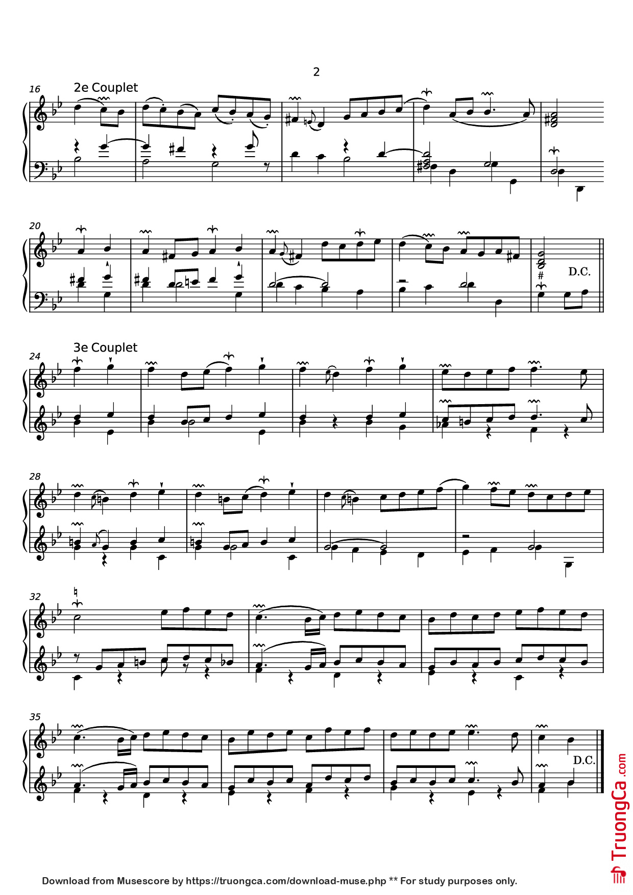 Page 2 of Sheet music PDF Les Moissonneurs - François Couperin