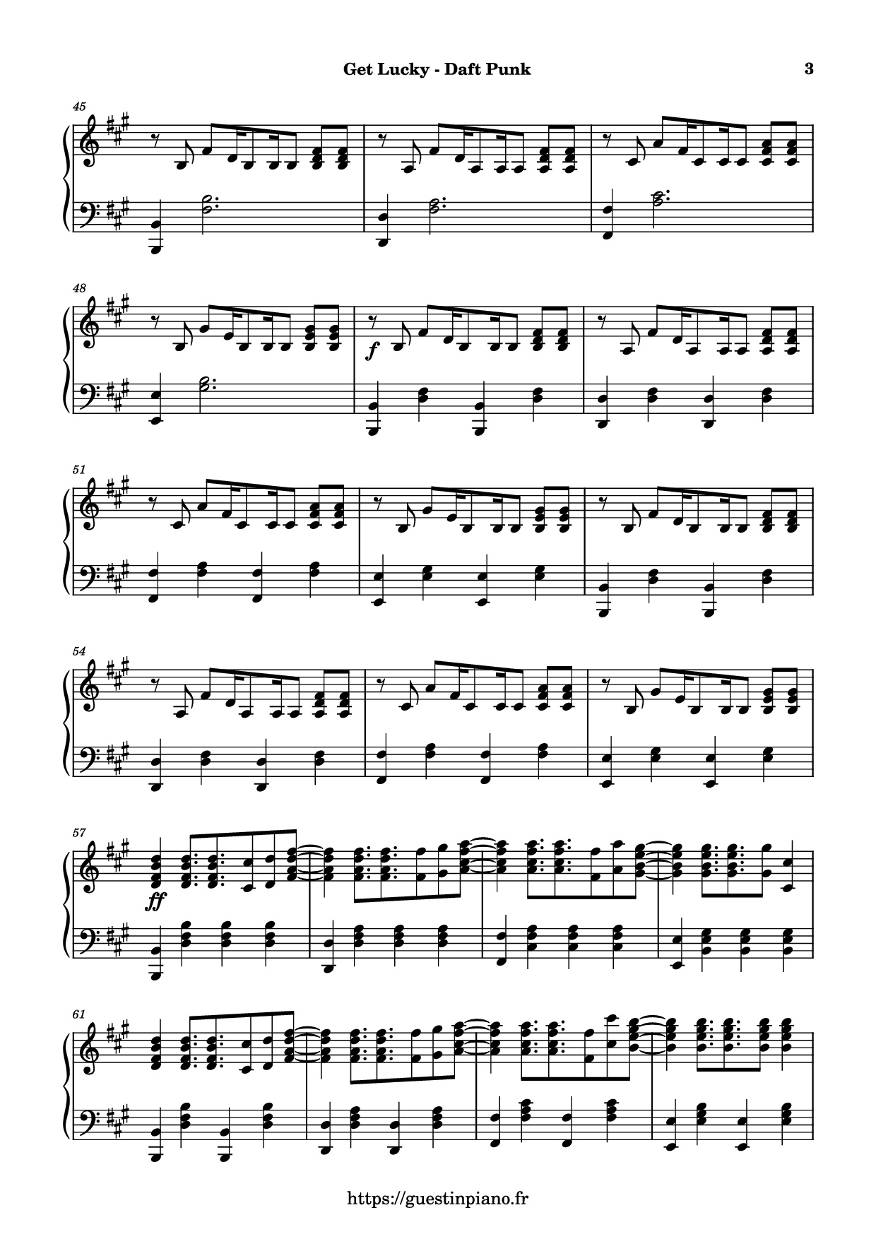 Page 3 of Sheet music PDF Piano Get Lucky Piano - Daft Punk