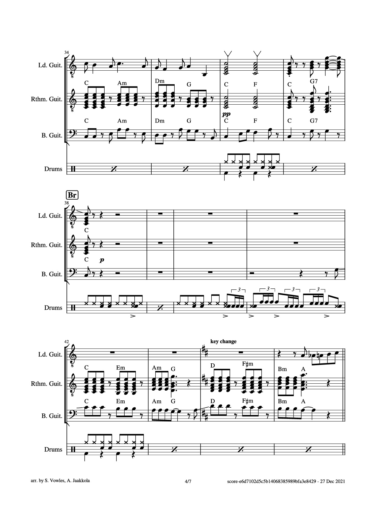 Page 4 of Sheet music PDF Guitar Tab Perfidia Guitar TAB - The Ventures
