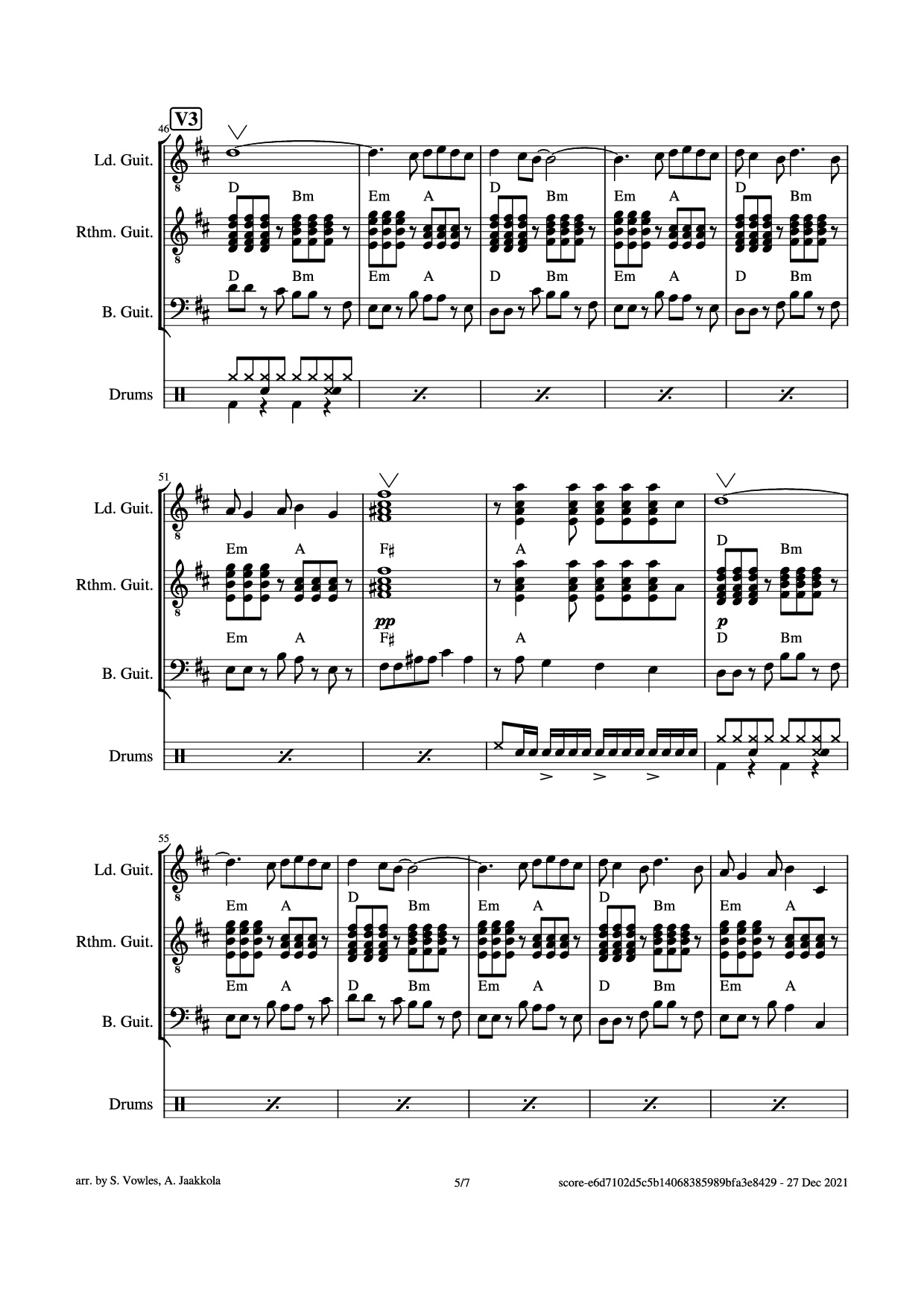 Page 5 of Sheet music PDF Guitar Tab Perfidia Guitar TAB - The Ventures