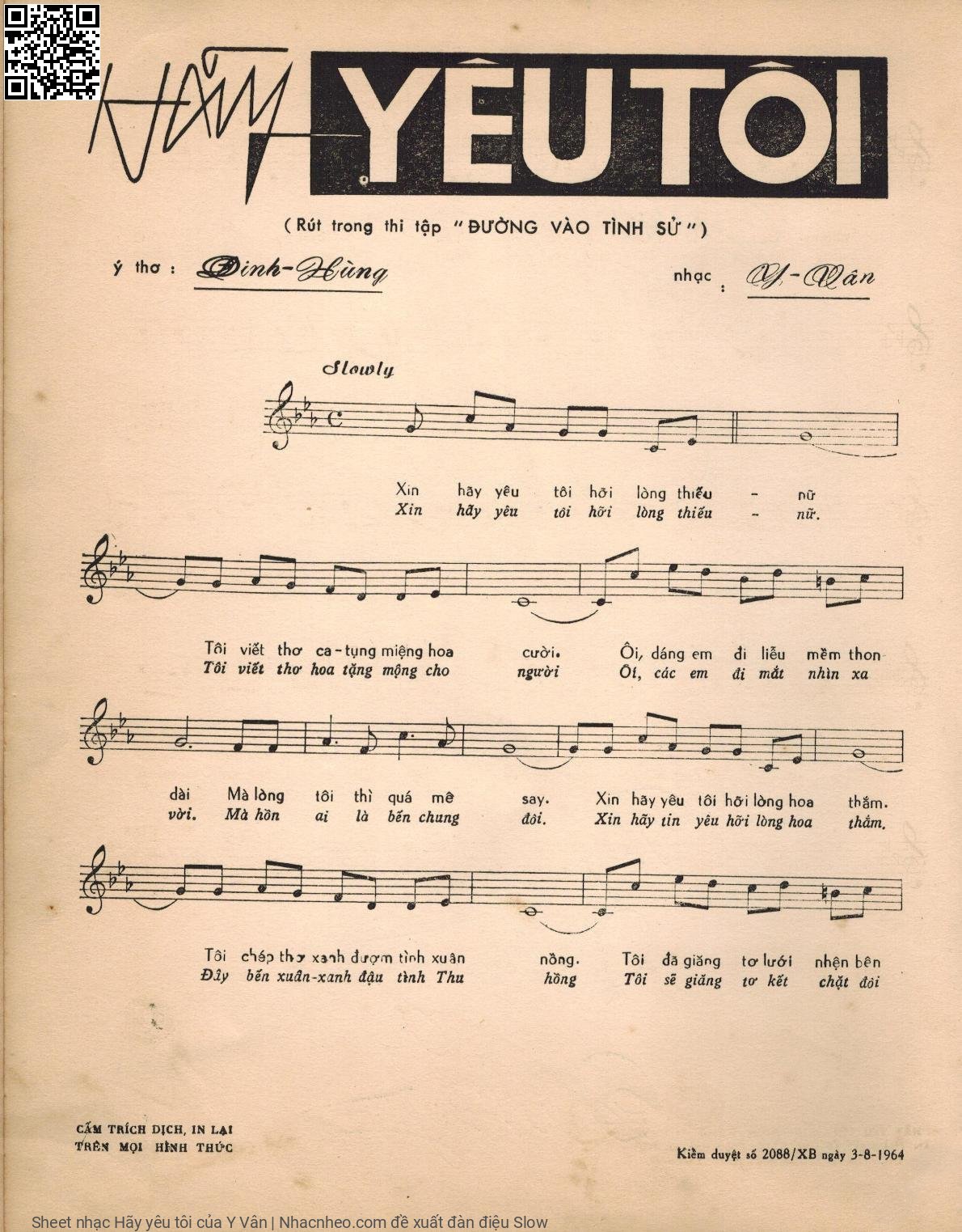 Page 2 of Sheet music PDF Hãy yêu tôi - Y Vân