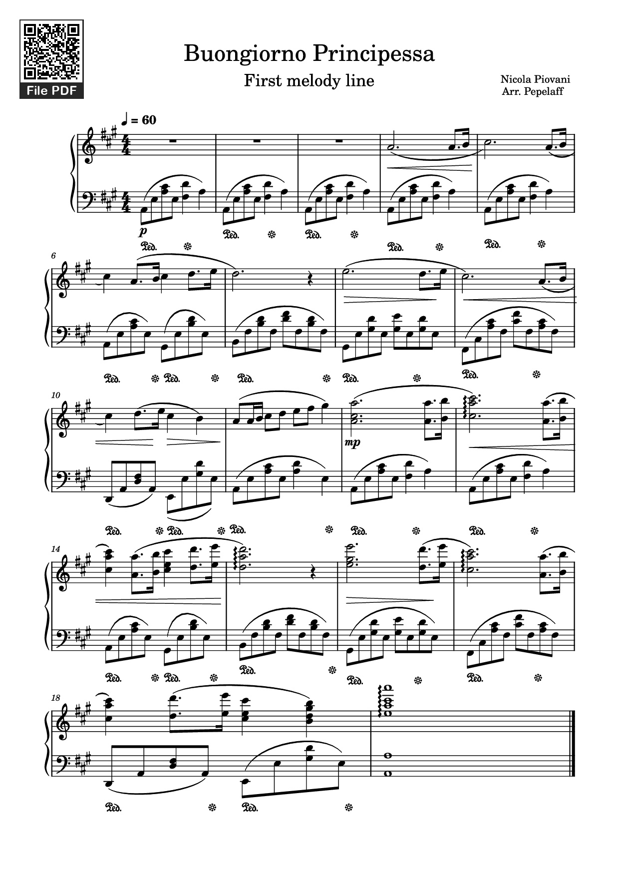 Sheet PDF of Buongiorno Principessa Piano