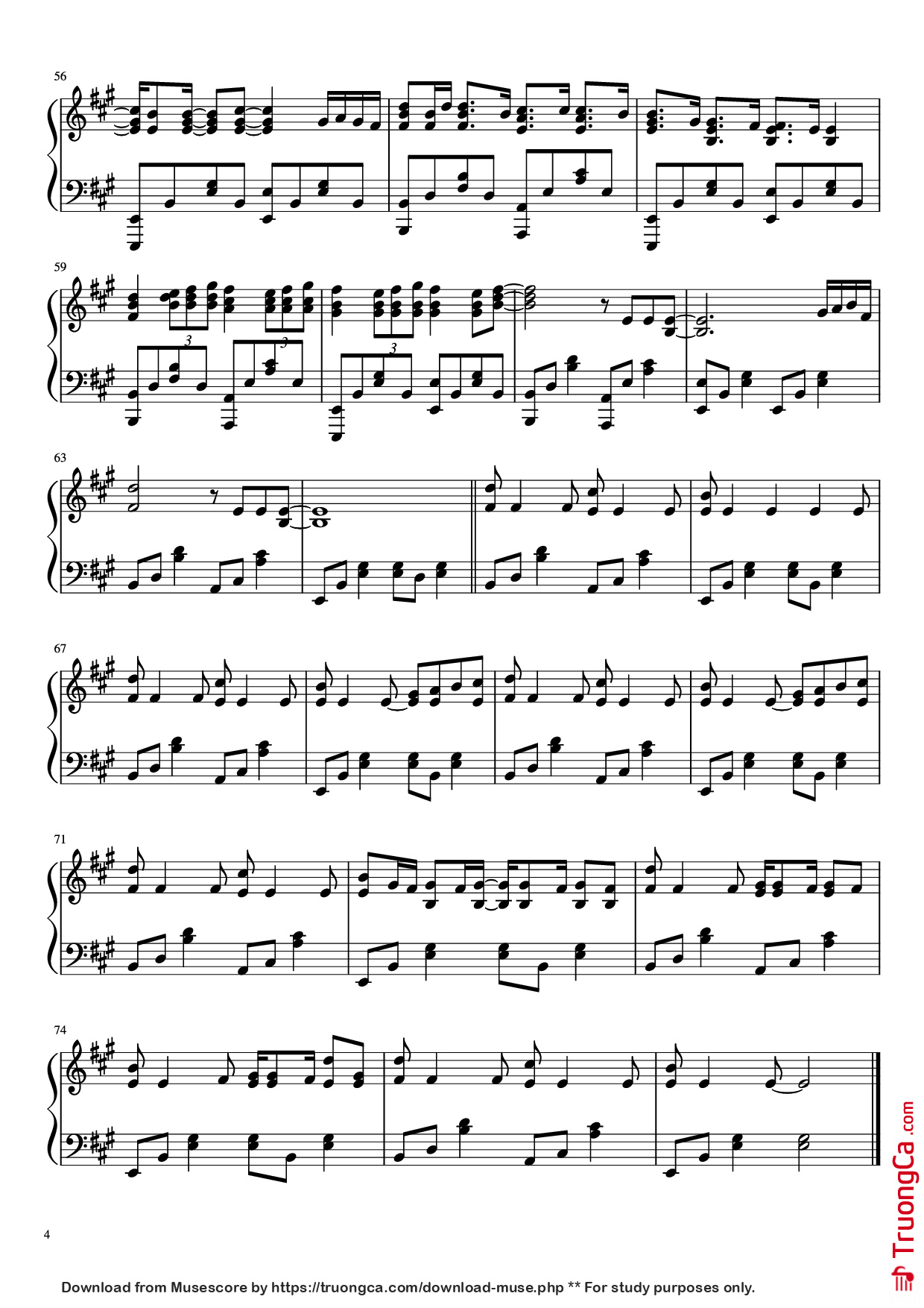Page 4 of Sheet music PDF Piano Mariners Aparment Complex Piano - Lana del Rey