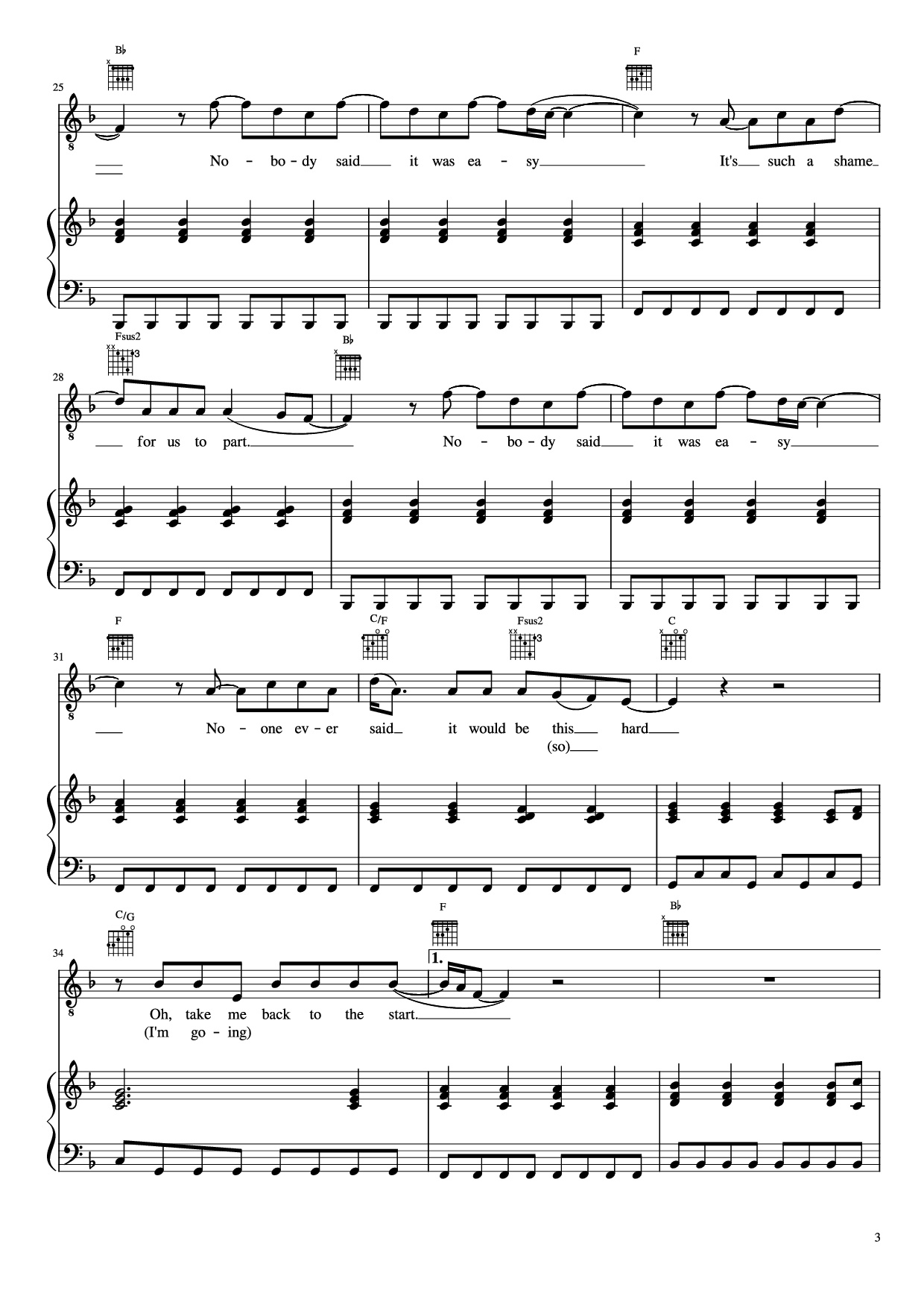 Page 3 of Sheet music PDF Piano The Scientist Piano - Undefined