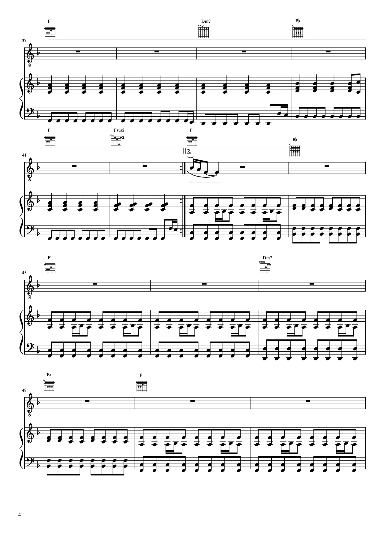 Page 4 of Sheet music PDF Piano The Scientist Piano - Undefined