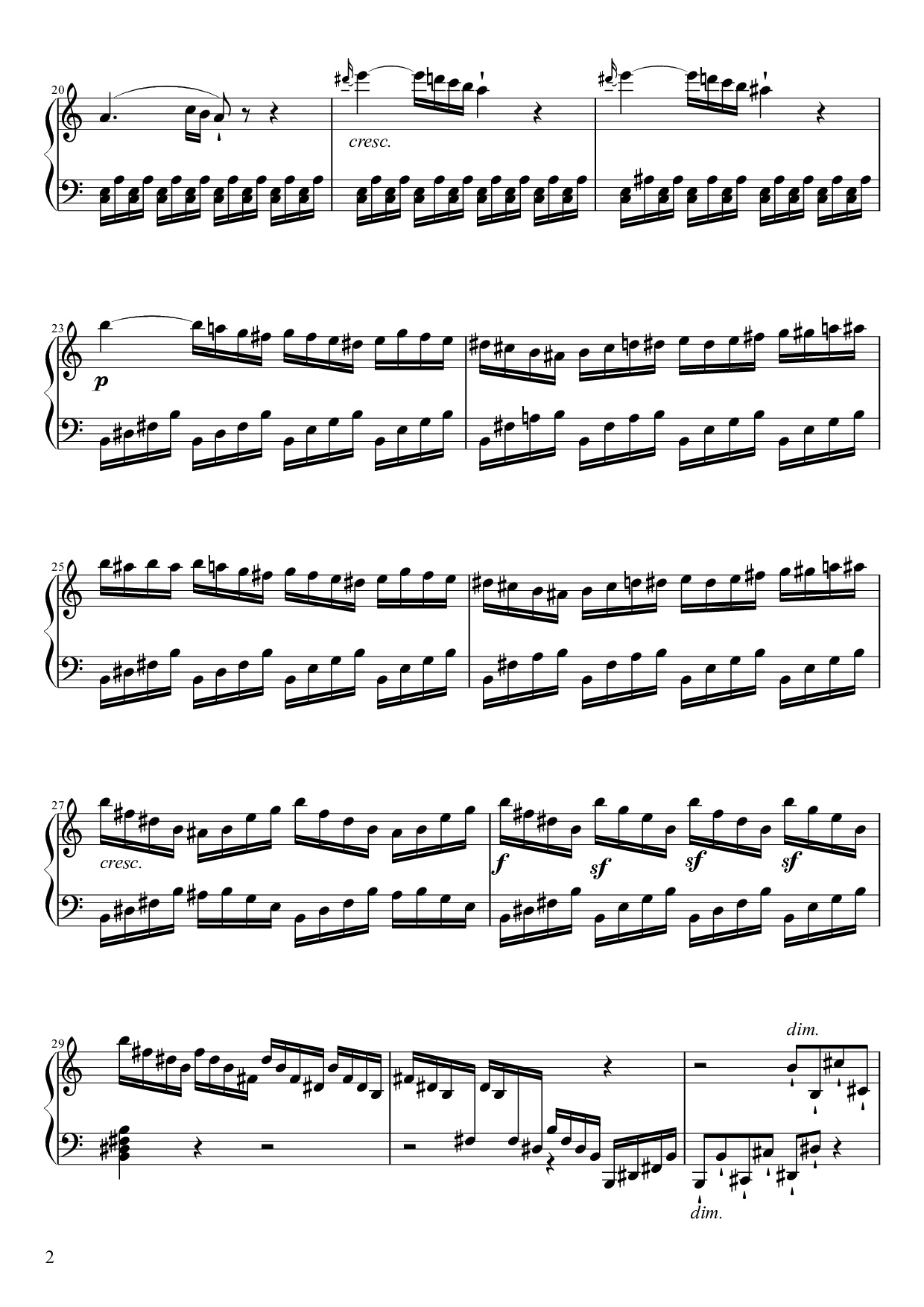 Page 2 of Sheet music PDF Piano Sonate No. 21, Waldstein Piano - Ludwig van Beethoven