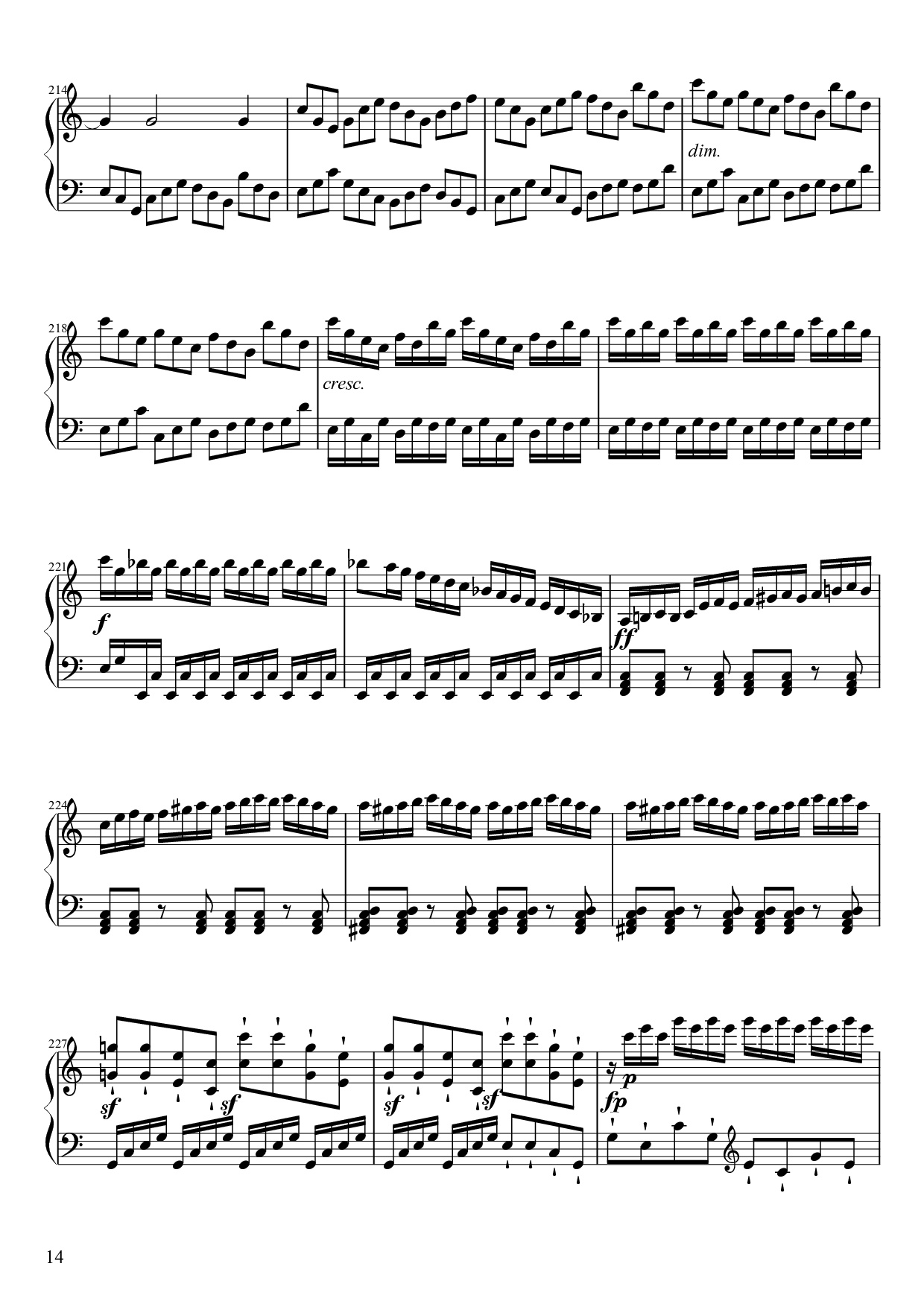 Page 14 of Sheet music PDF Piano Sonate No. 21, Waldstein Piano - Ludwig van Beethoven