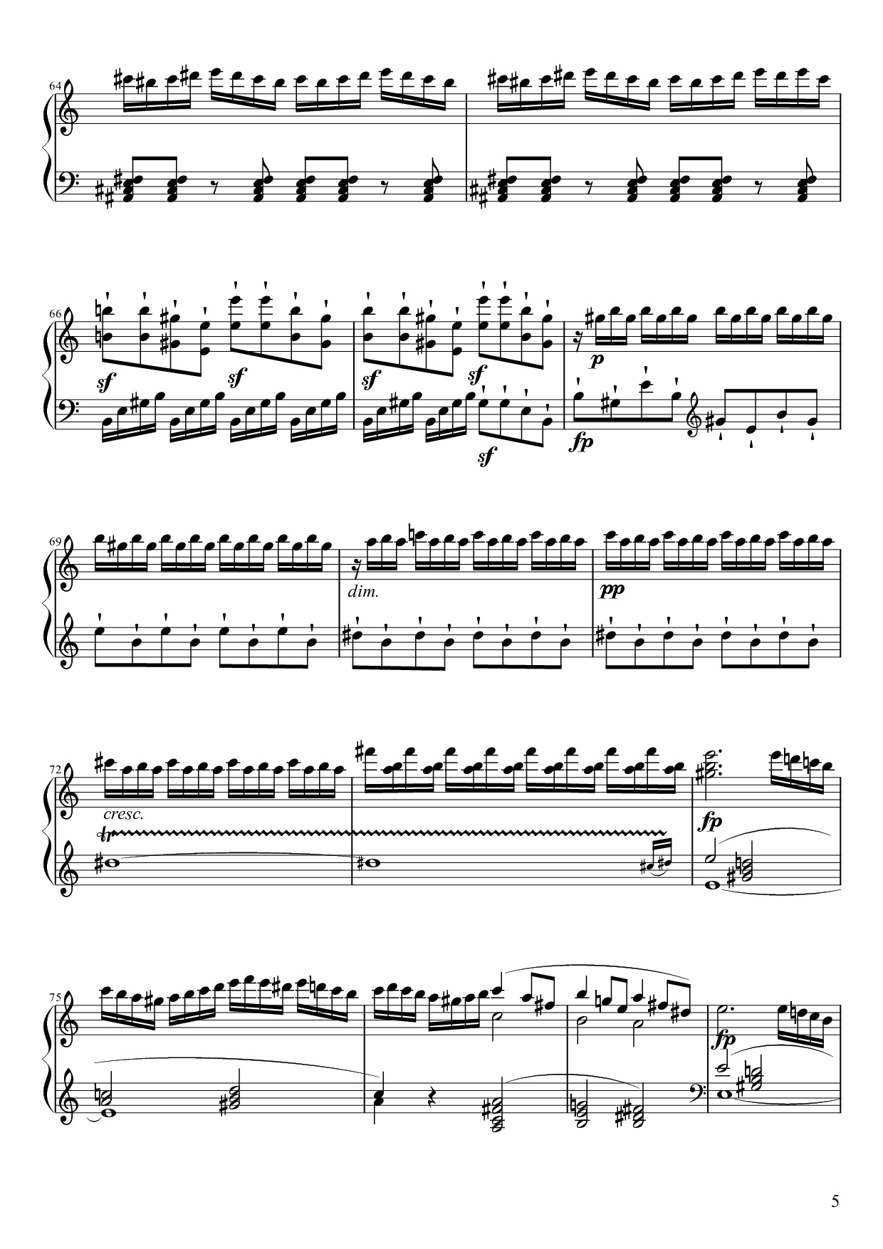 Page 5 of Sheet music PDF Piano Sonate No. 21, Waldstein Piano - Ludwig van Beethoven