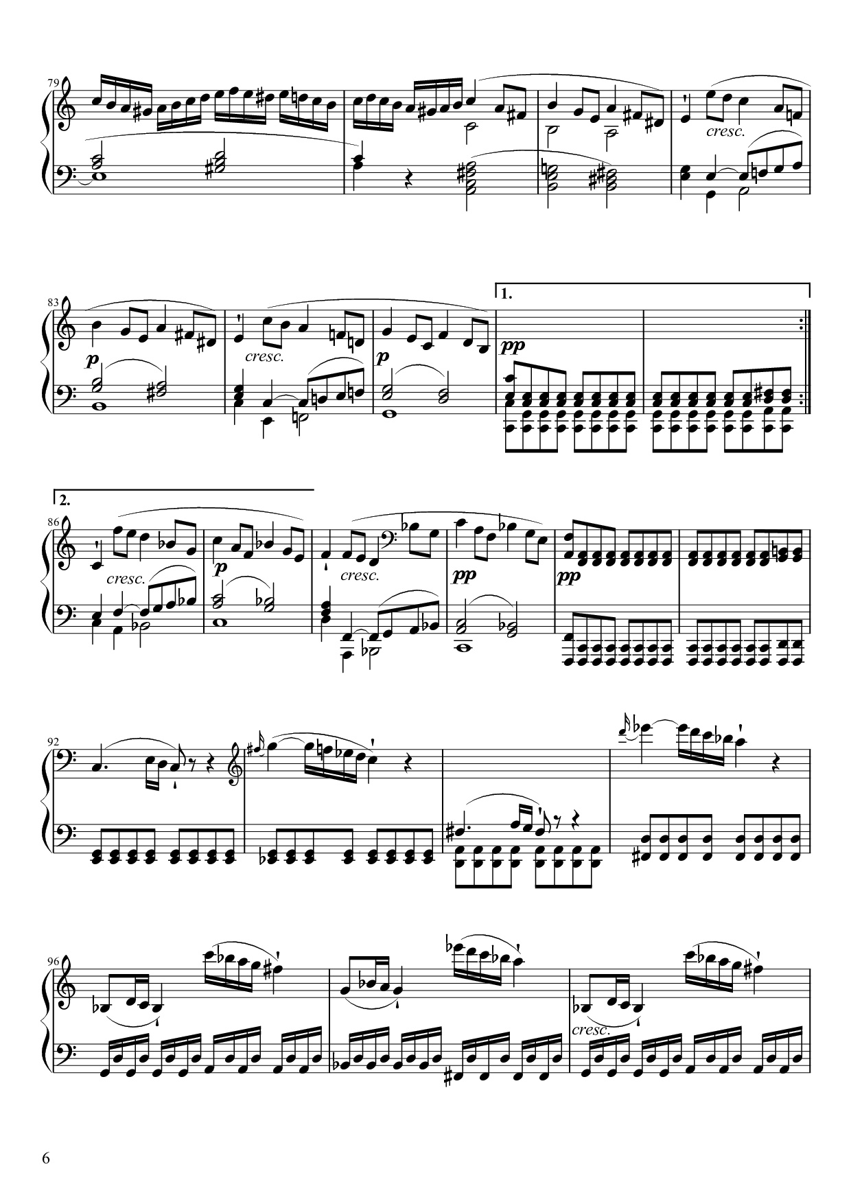 Page 6 of Sheet music PDF Piano Sonate No. 21, Waldstein Piano - Ludwig van Beethoven