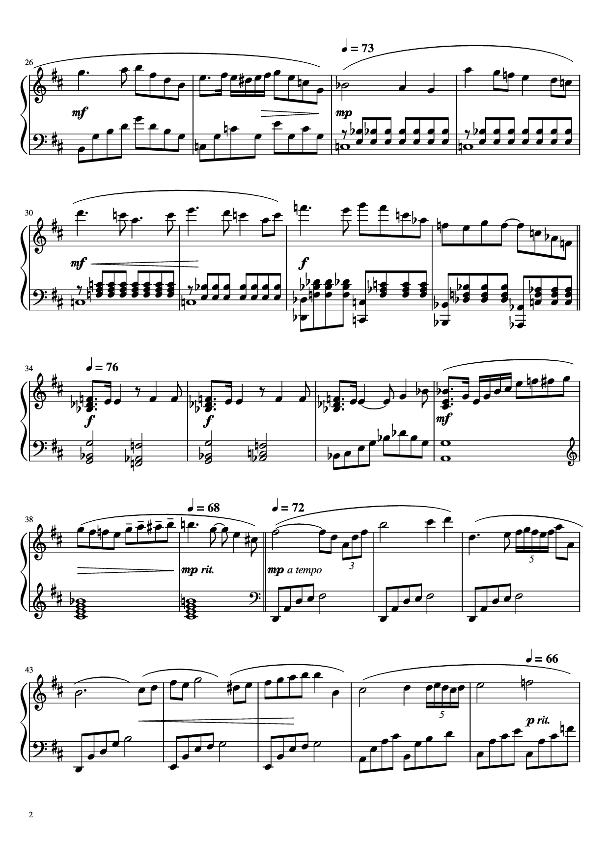 Page 2 of Sheet music PDF Piano Meditation from Thais Piano - Music by J.Massnet