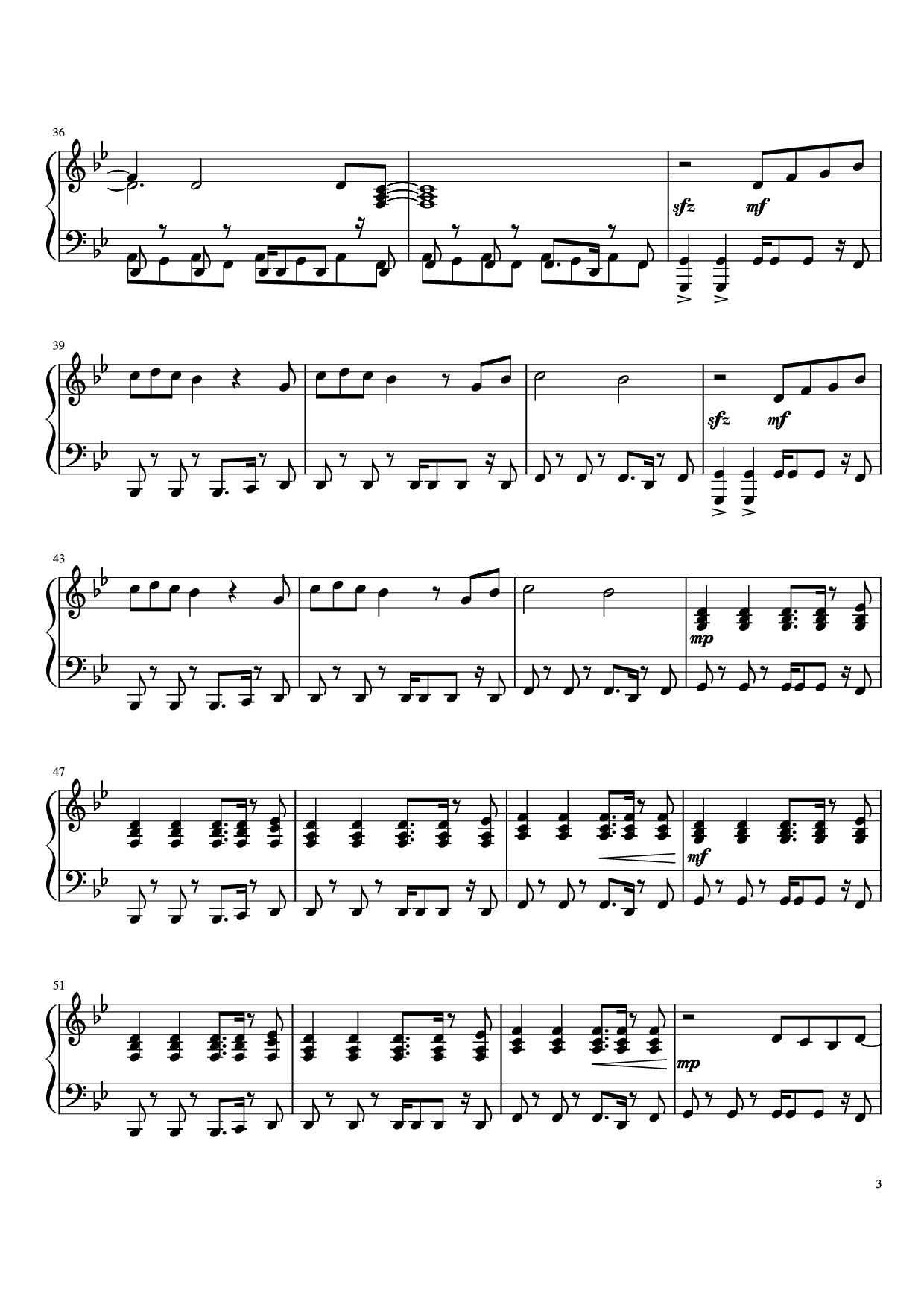 Page 3 of Sheet music PDF Piano What Is Love Piano - Haddaway