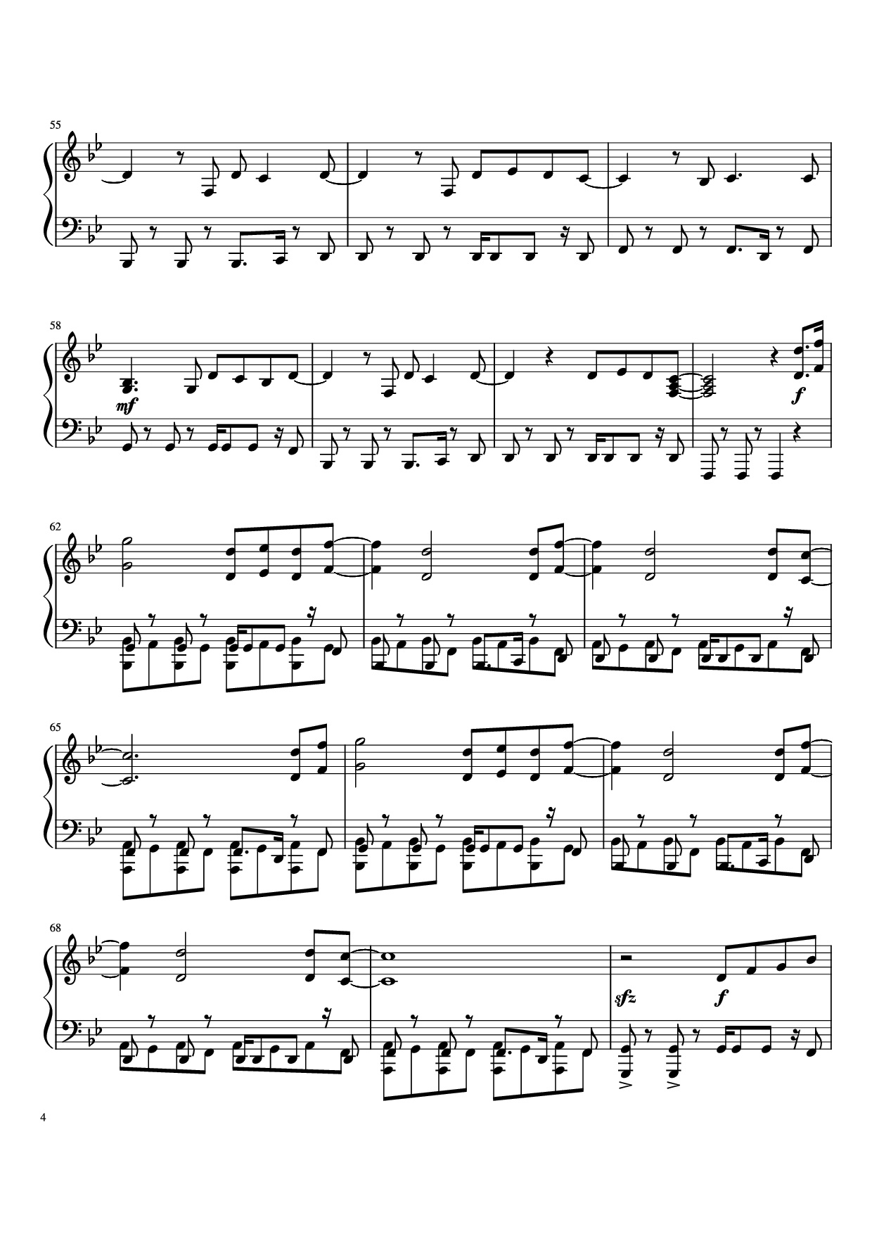 Page 4 of Sheet music PDF Piano What Is Love Piano - Haddaway