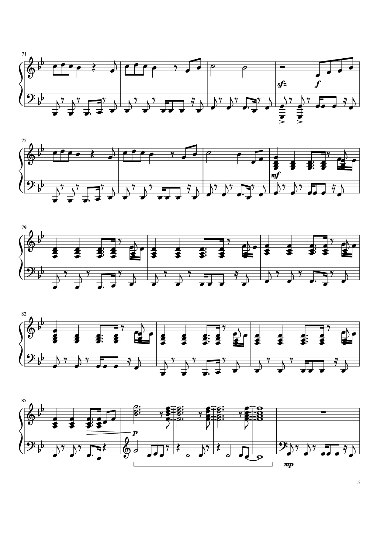 Page 5 of Sheet music PDF Piano What Is Love Piano - Haddaway